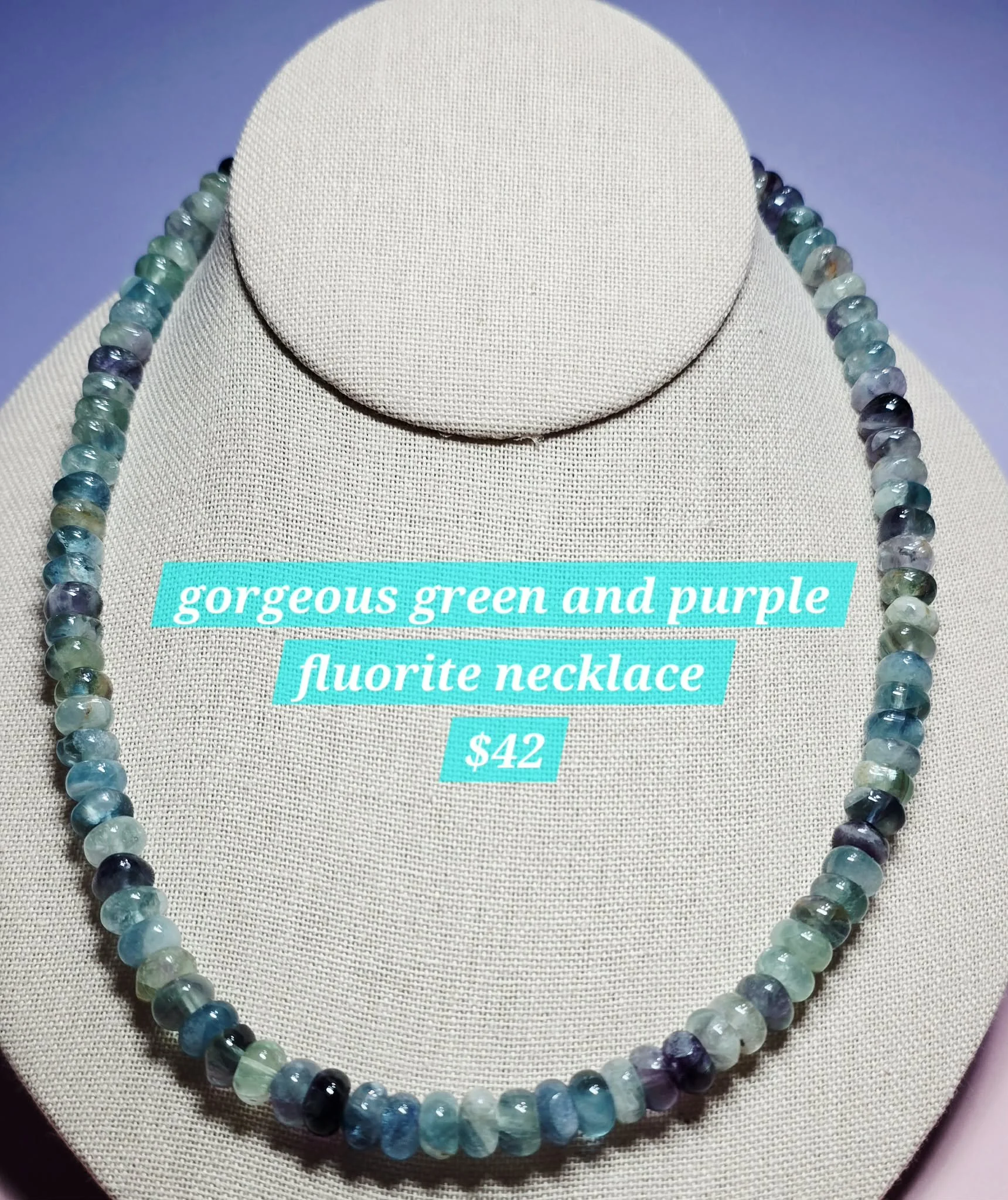 Gorgeous Green and Purple Fluorite Necklace