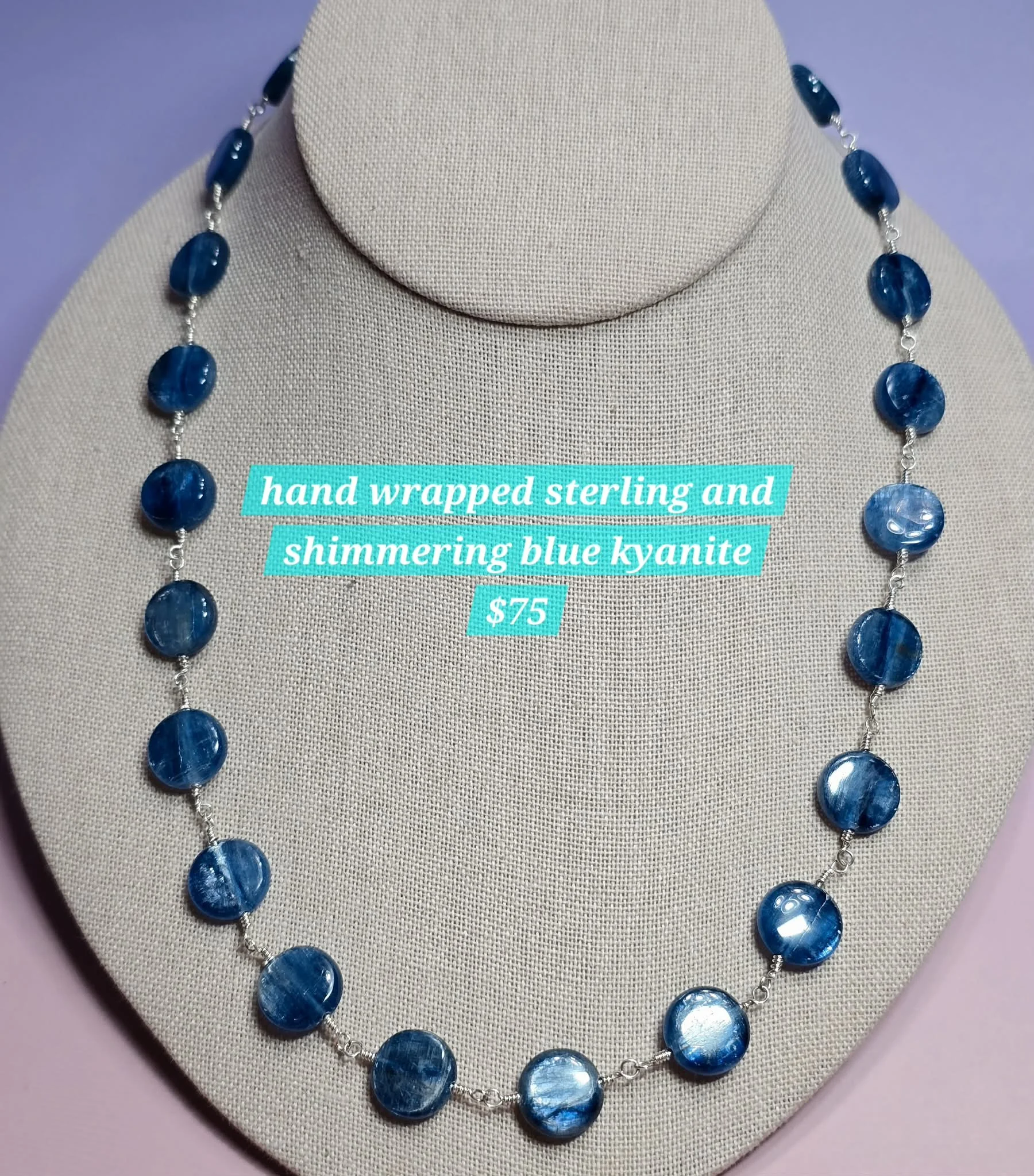 Hand Wrapped Sterling and Shimmering Blue Kyanite