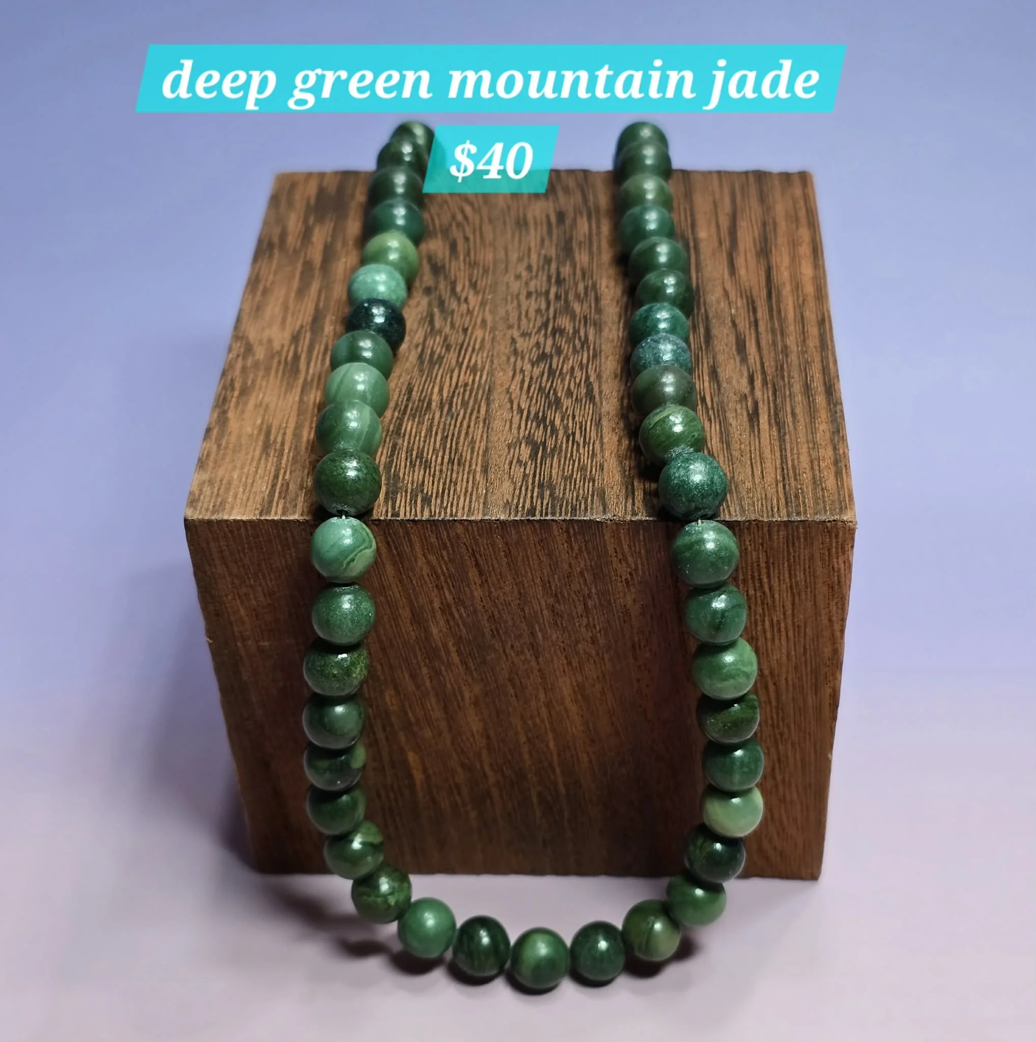 Deep Green Mountain Jade Necklace