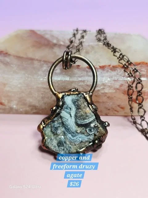Copper and Freeform Druzy Agate