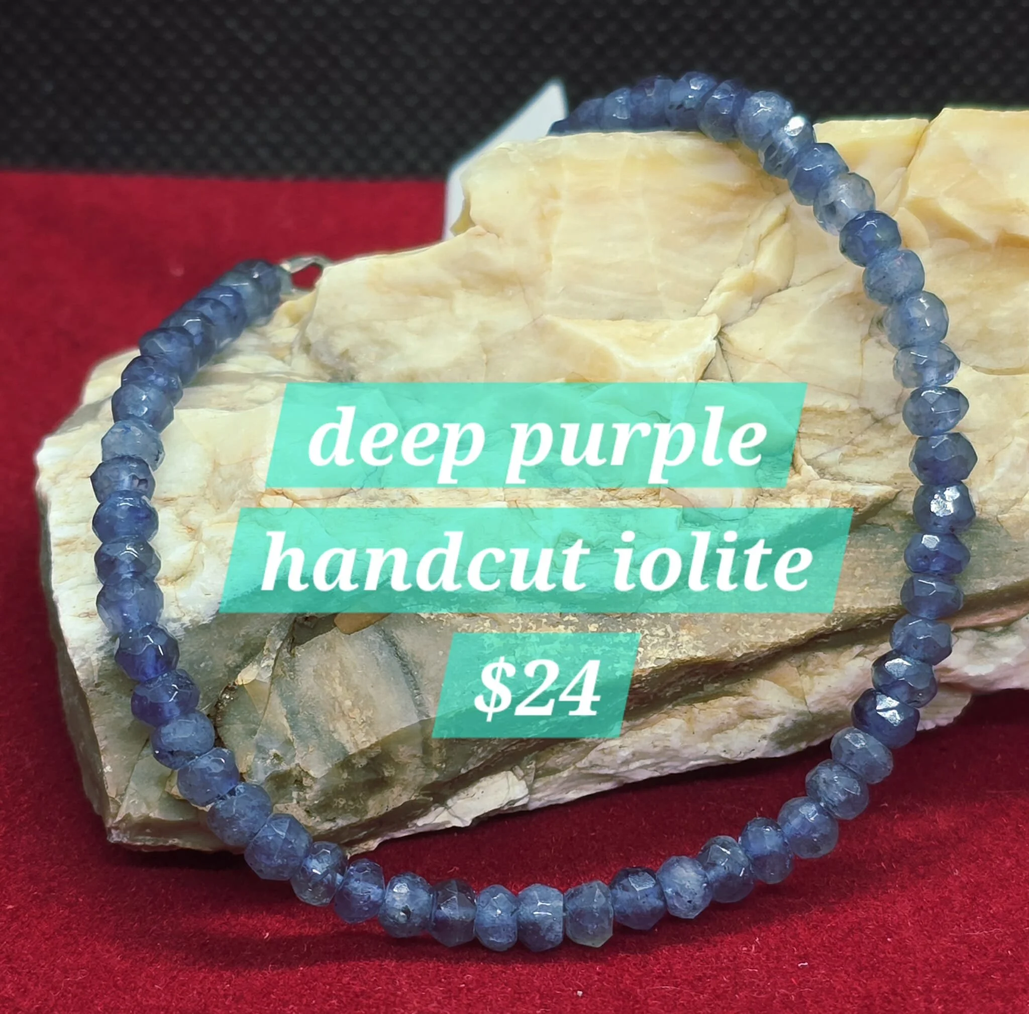 Deep Purple Handcut Iolite Bracelet