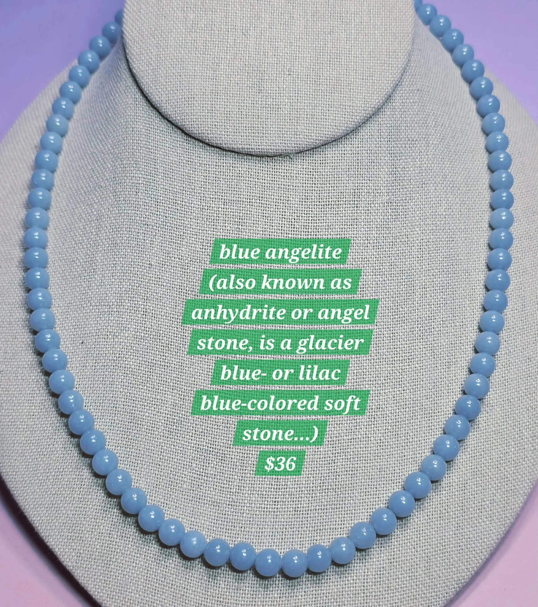 Blue Angelite Necklace