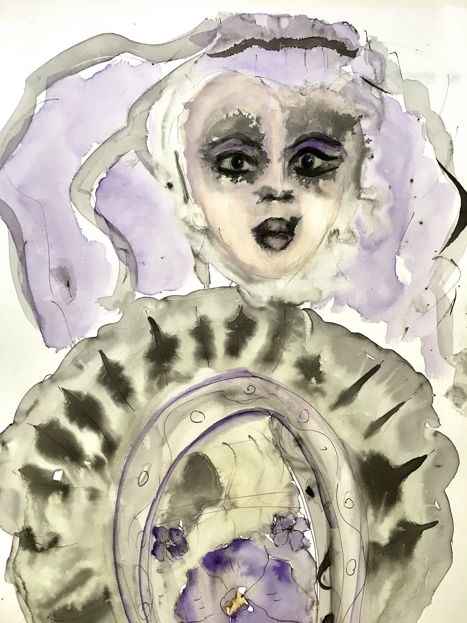 Gypsy. Ink and.watercolor.  9 x 12 in.