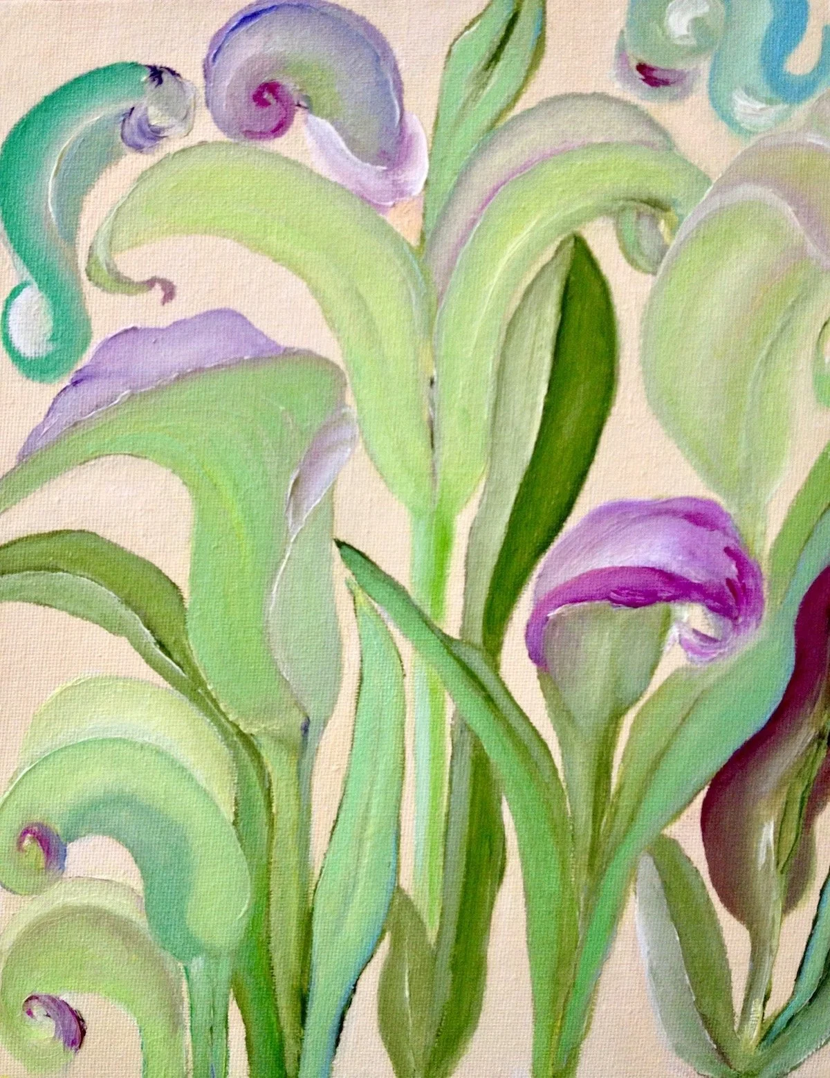Lilies. Oil on canvas.  9 x 12 in.