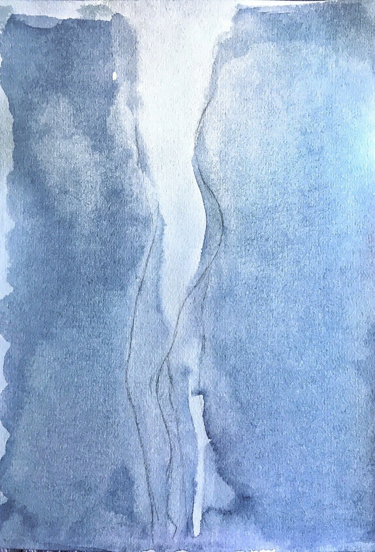 Water figure. Watercolor.   9 x 12in.