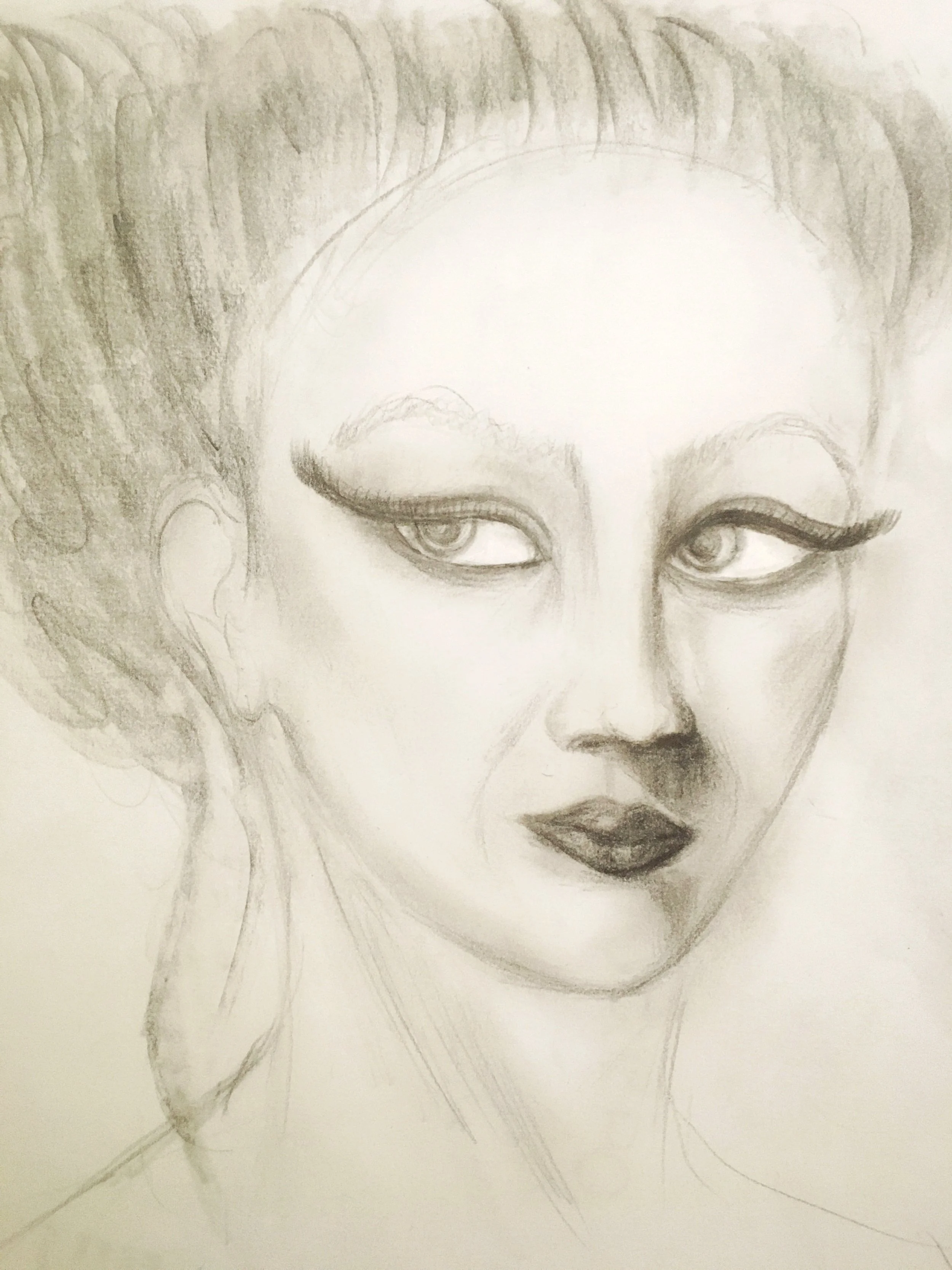 Sidelong. Graphite. 8.5 x 11.