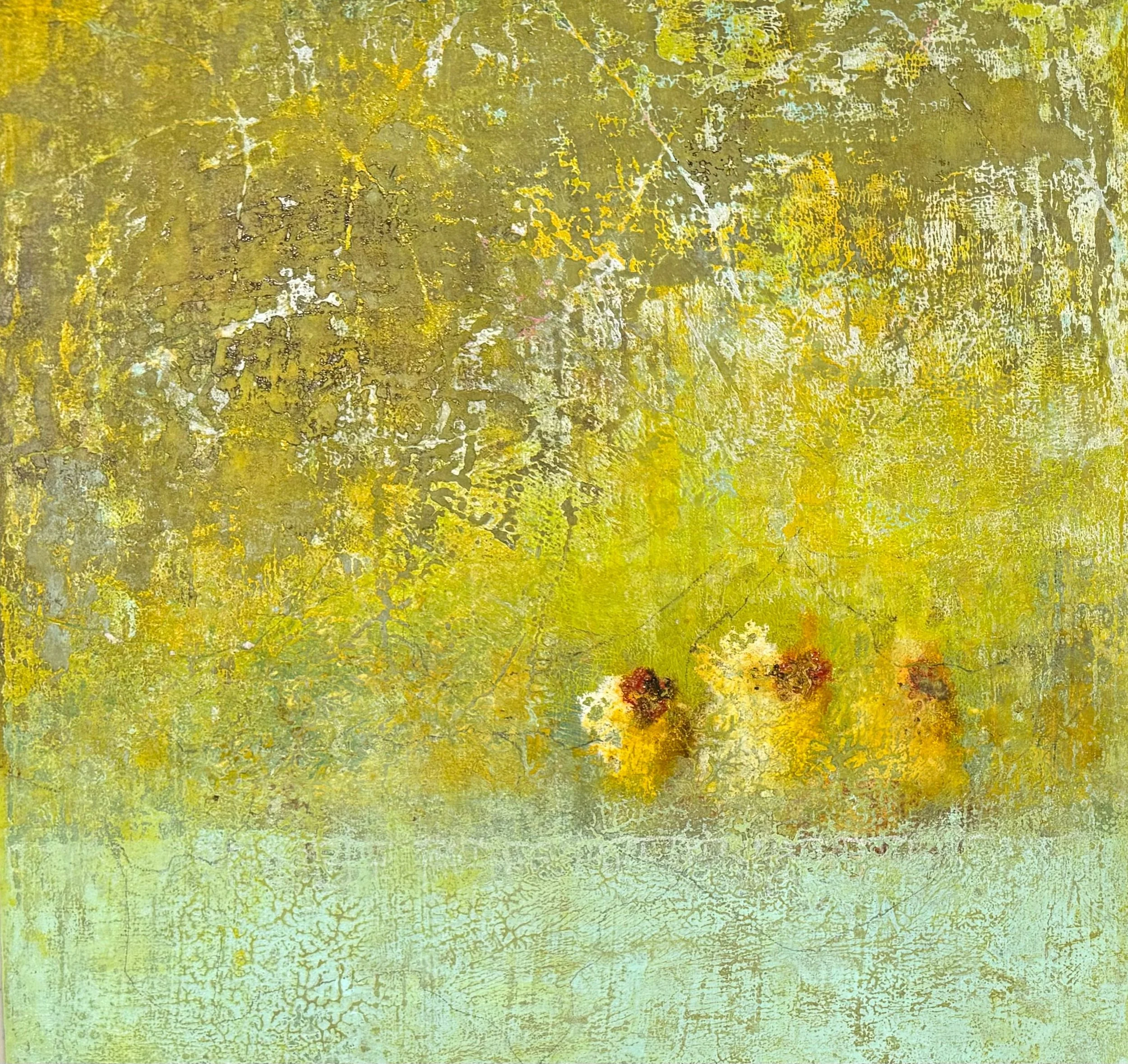 Original mixed media painting - On The Fence