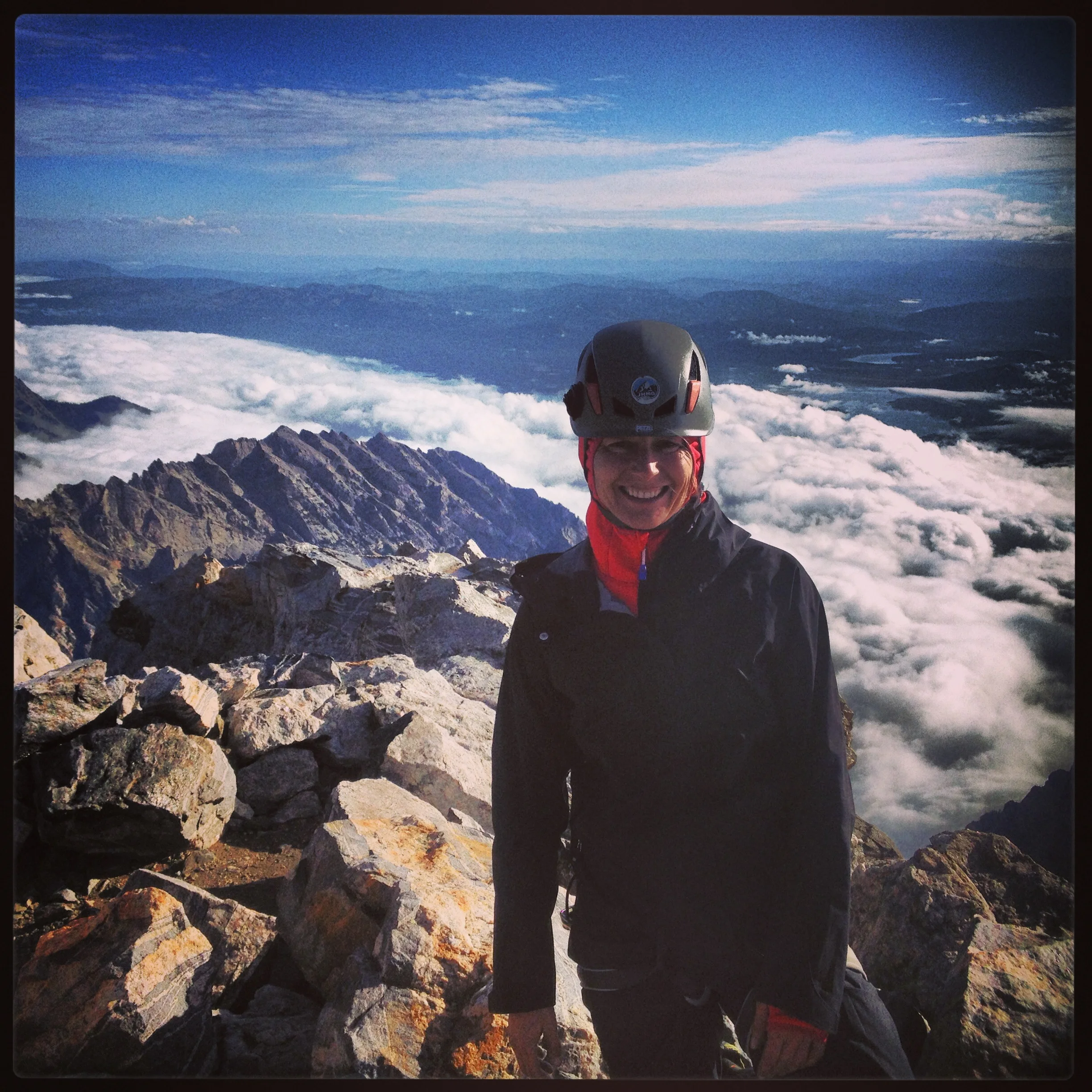 Deanne on the summit of Grand Teton. 