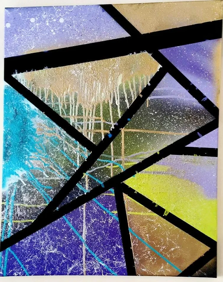 24 x 20 Spray Paint on Canvas- Geo