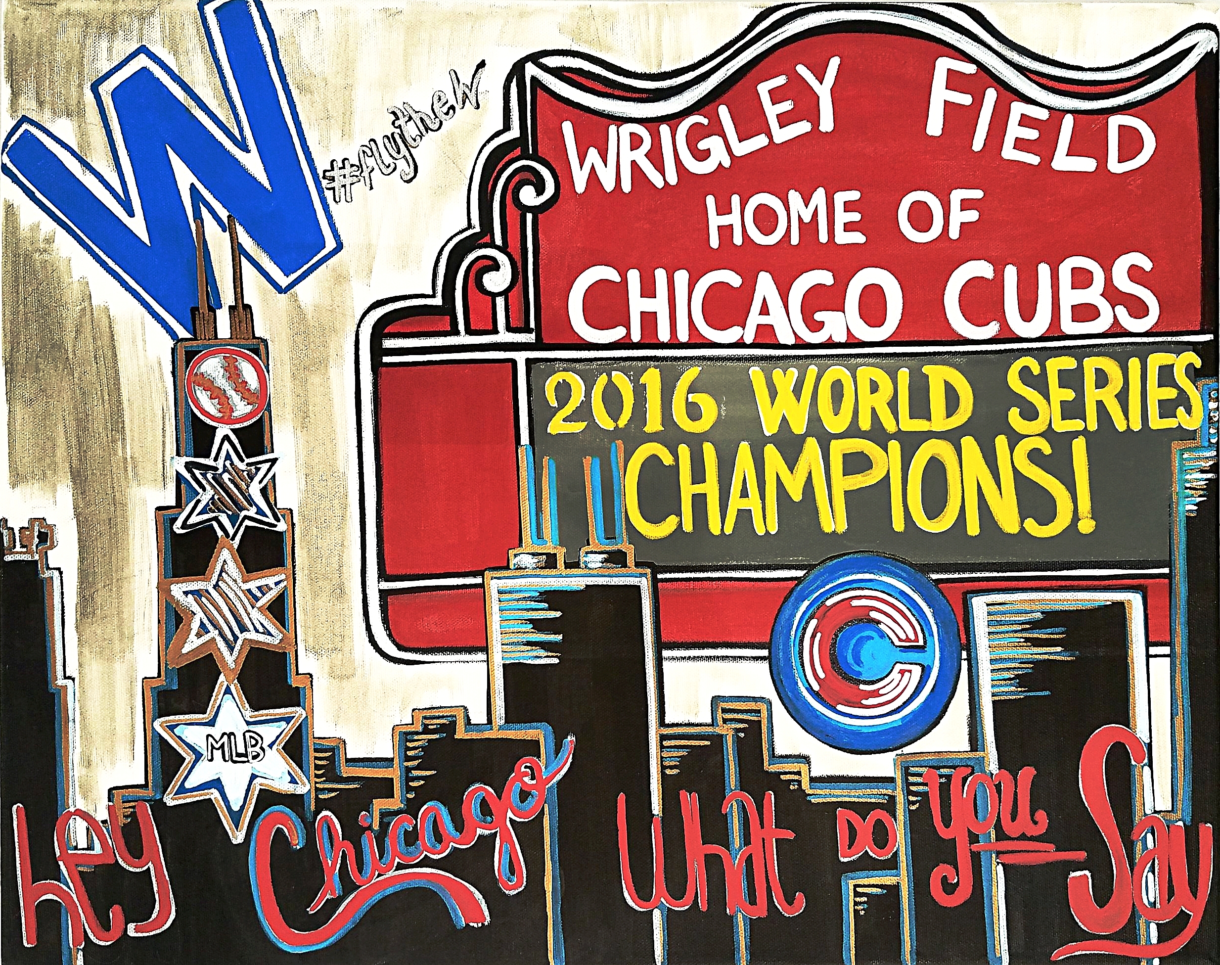 16 x20 Canvas - Fly The W-orld Series Champions!