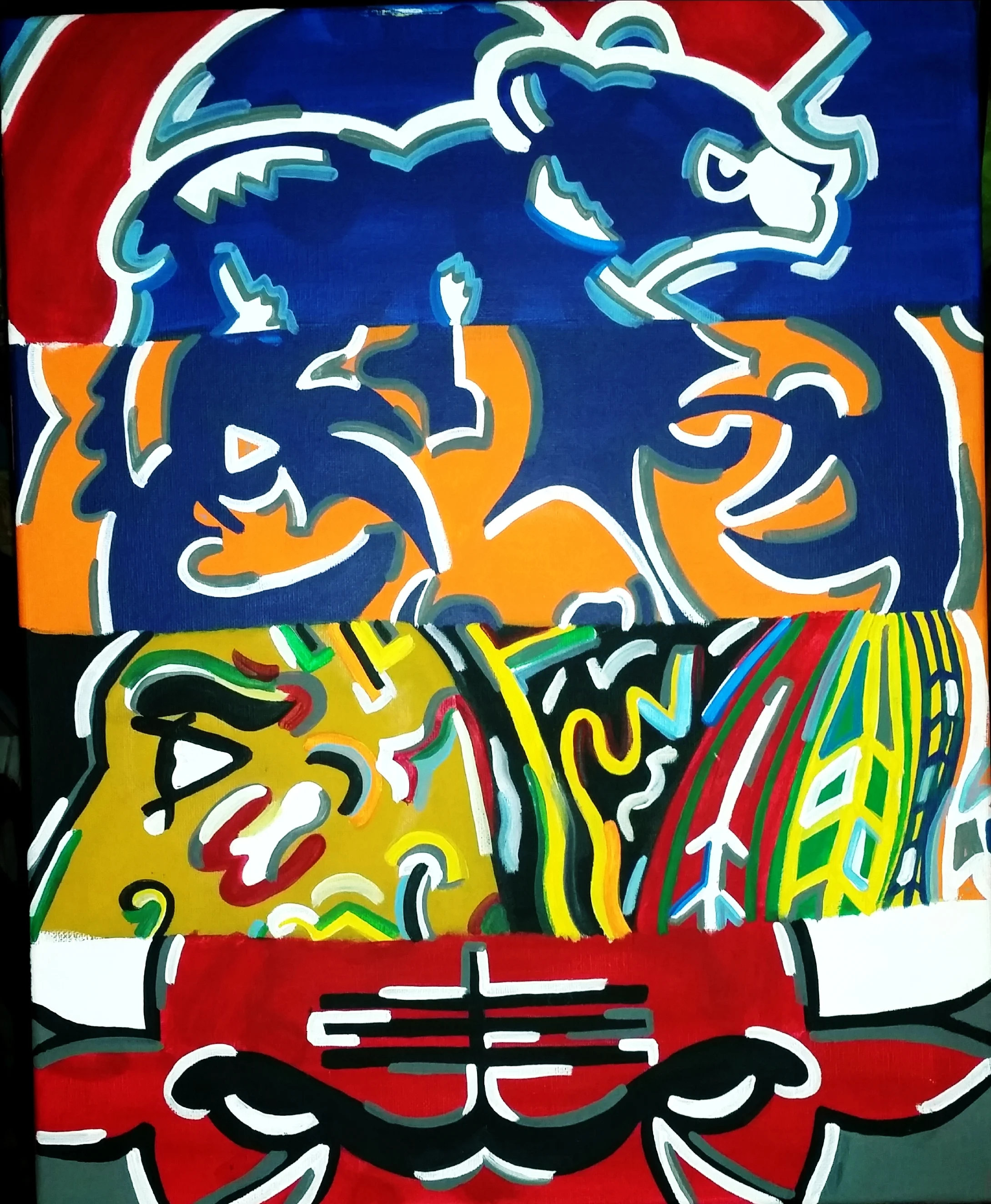 16x20 Canvas- Cubbies & Bulls & Hawks & Bears..OH MY!