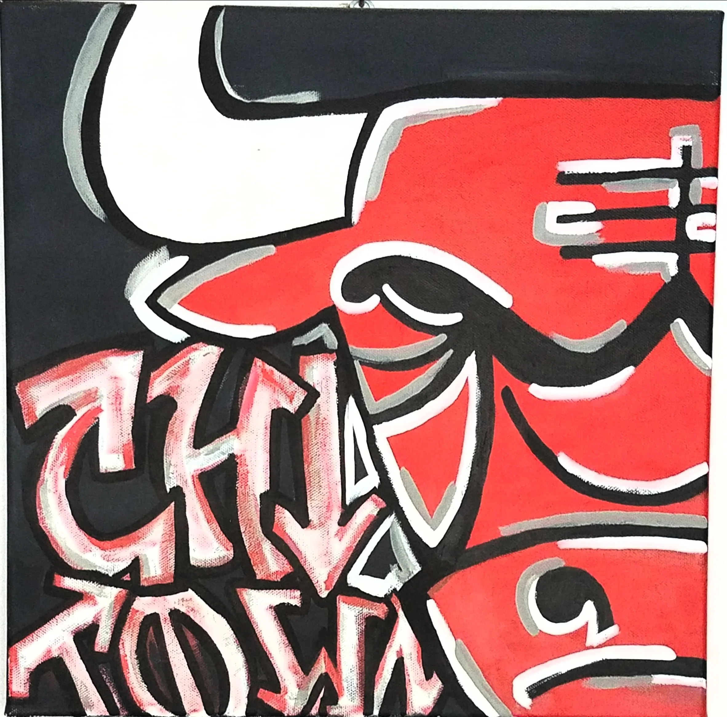 14x14 Canvas-ChiTown Red