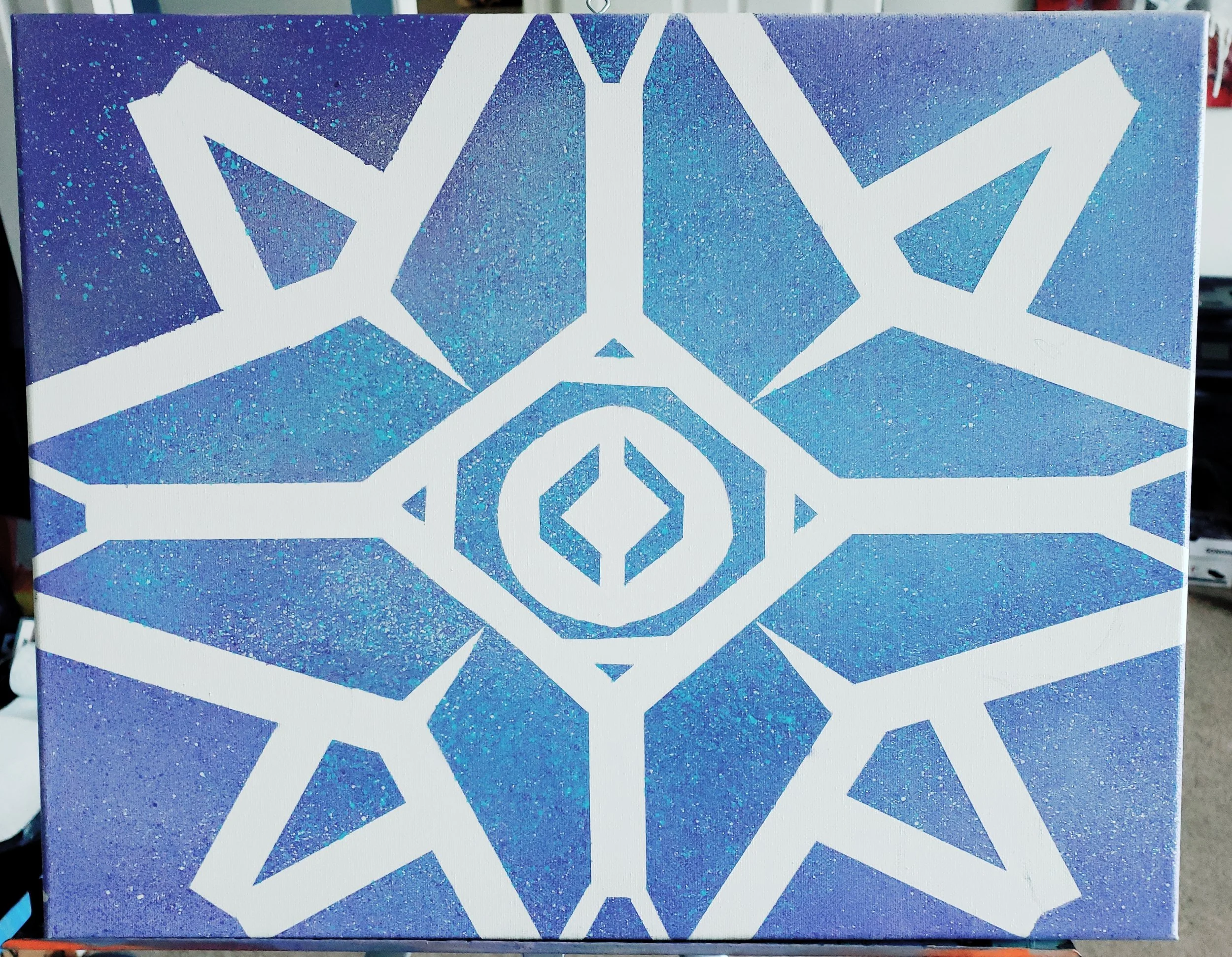 16 x20 Canvas & Spray Painted- Destiny Ghost