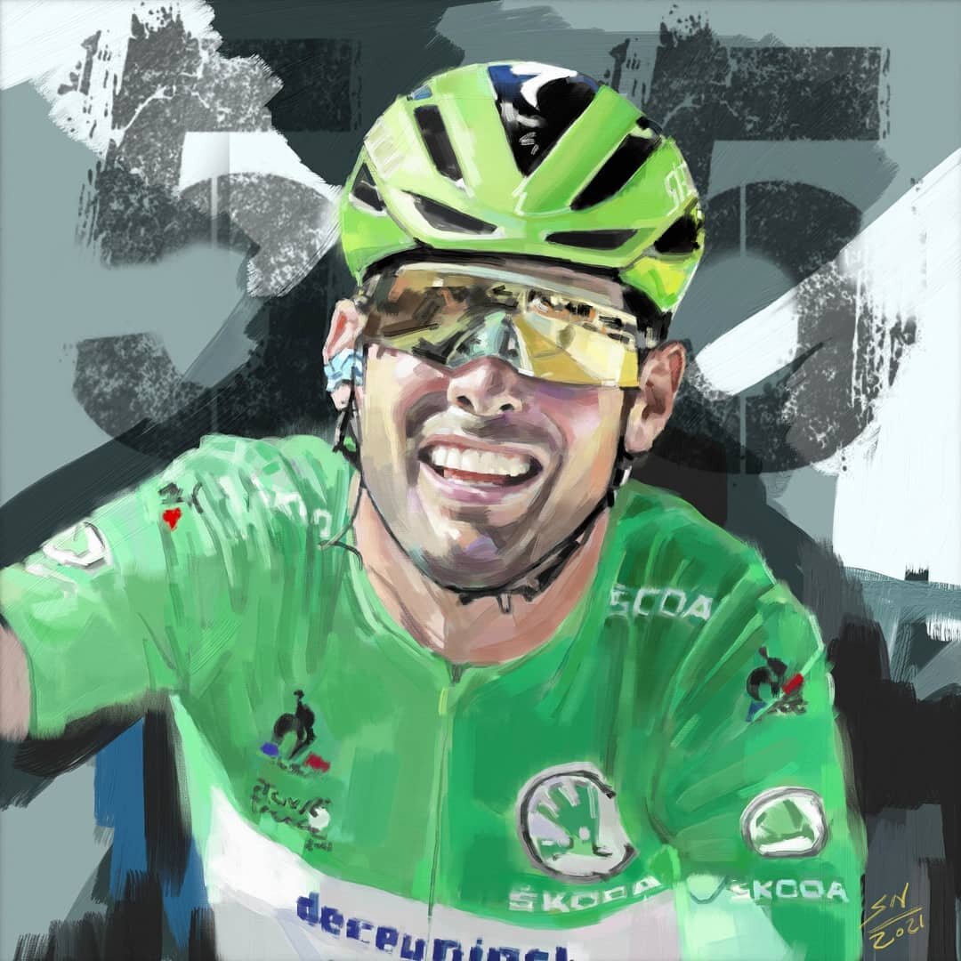 I really enjoyed my experiment with the portrait of Harry Kane, so decided to have another go.

This time with the amazing Mark Cavendish, the British sprinter cyclist who is currently testing his limits at the Tour de France. He has just survived th