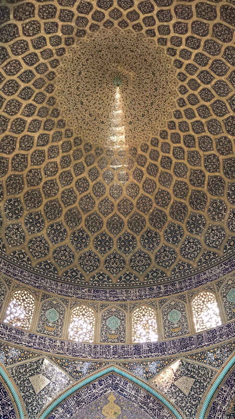 Interior of the dome of the Sheikh Lotfollah Mosque, Isfahan