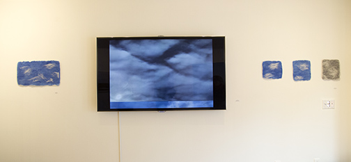 Video, Razor's Edge , Jennifer Moller 2016 and Malin Bengtsson's Felt pieces at AMP Gallery