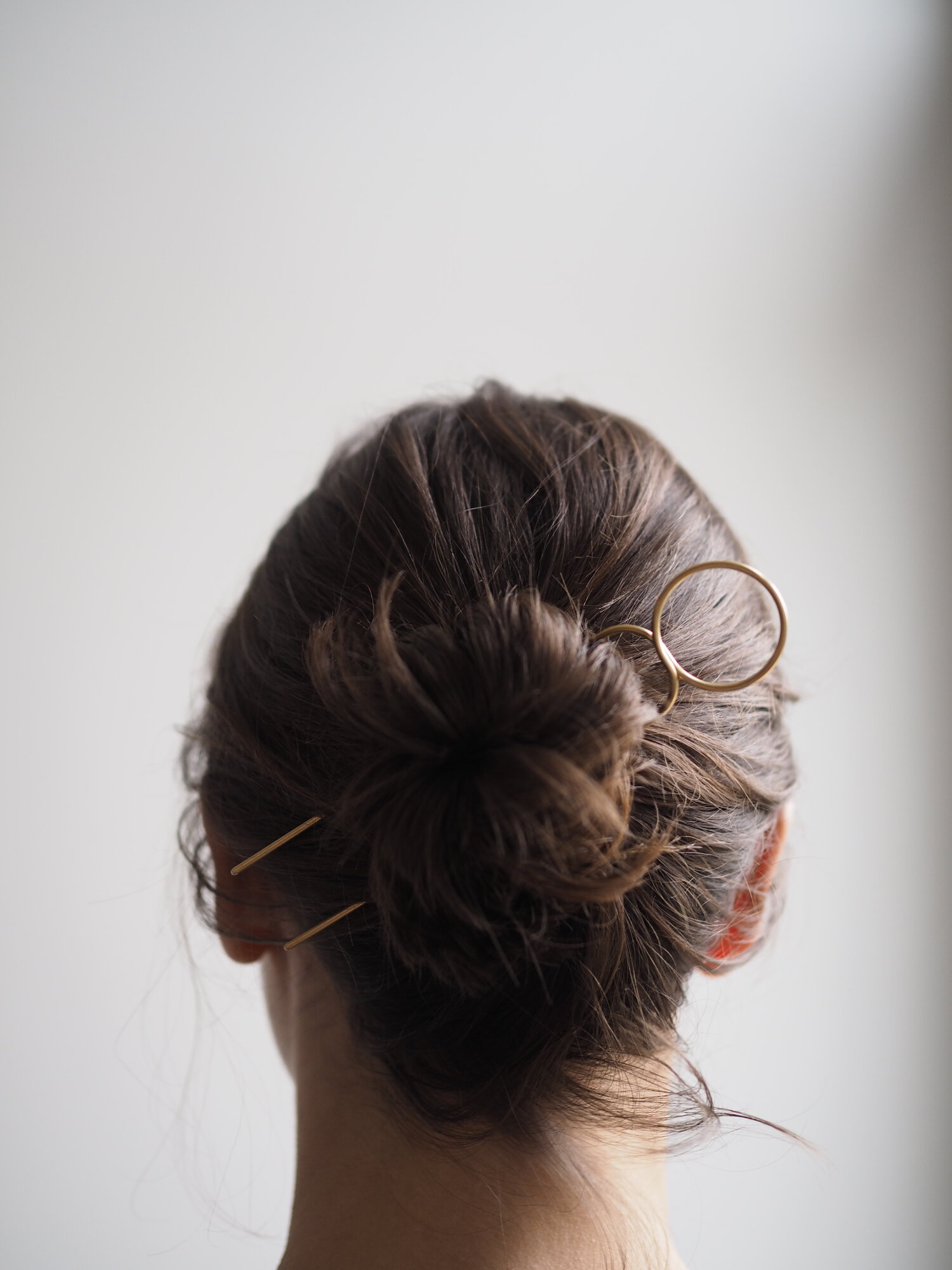 Lizzy Minimal Brass Hair Pin - LOOP — Roake Studio