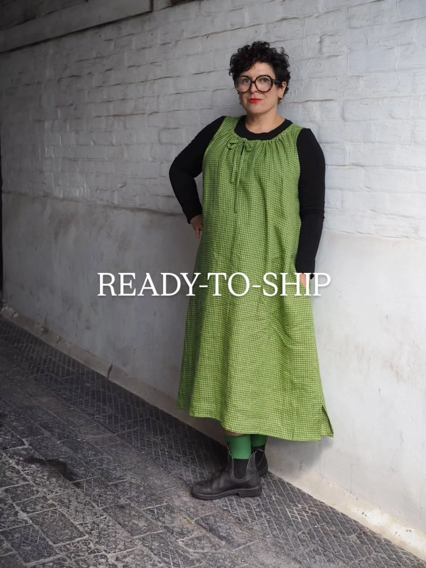 We've got a handful of items in the studio that are ready-to-ship. While we make the majority of our garments to order, these ones are good to go now, so head to the ready-to-ship page on our website if you want to get your hands on them quick!