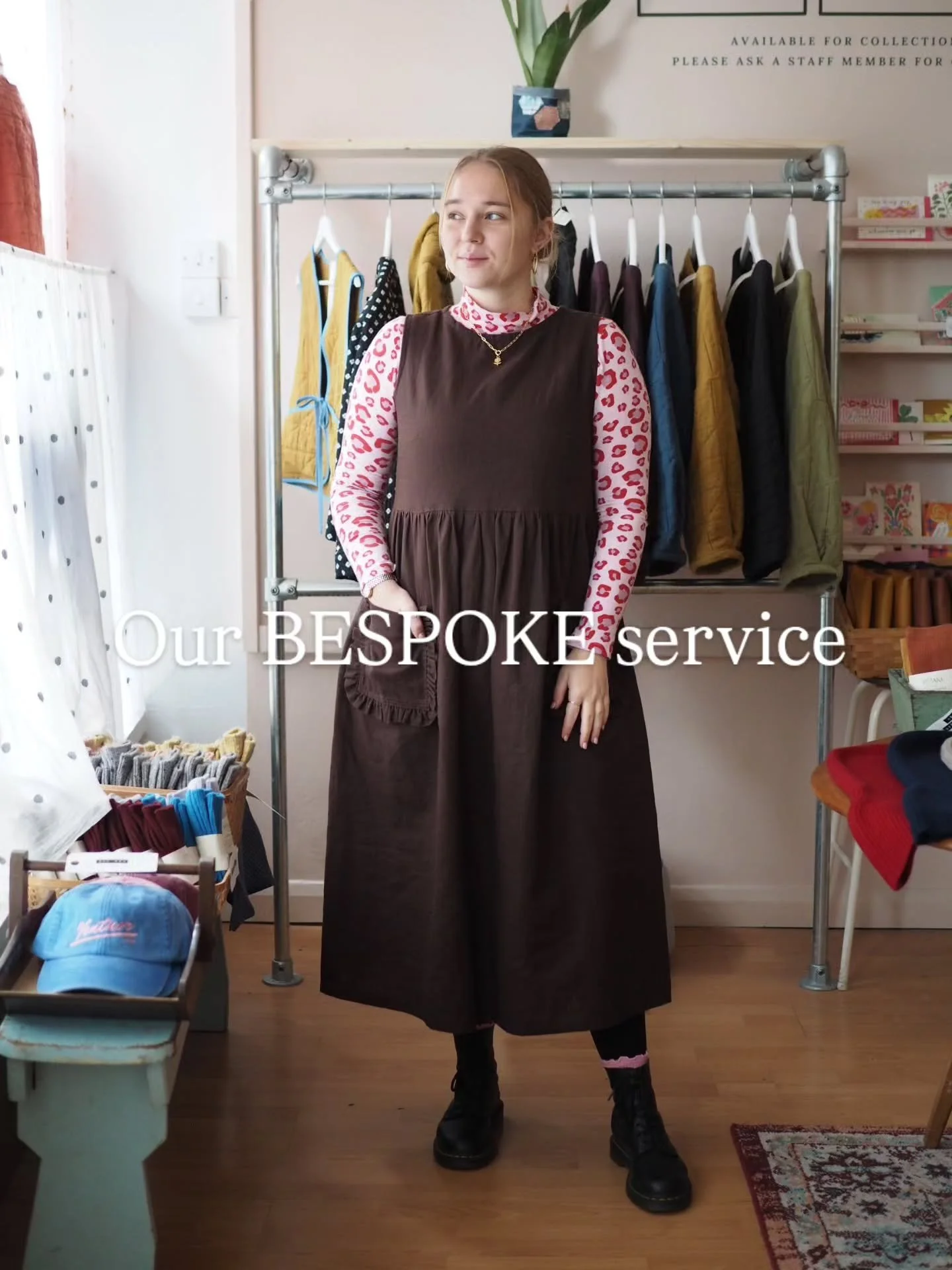 Did you know that you can request tweaks to our designs to make them completely bespoke for you? That's what Amy did with her Millie dress, with an extra 5cm length on the hem, ruffle pockets (these were a feature of our Christmas collection, but we 