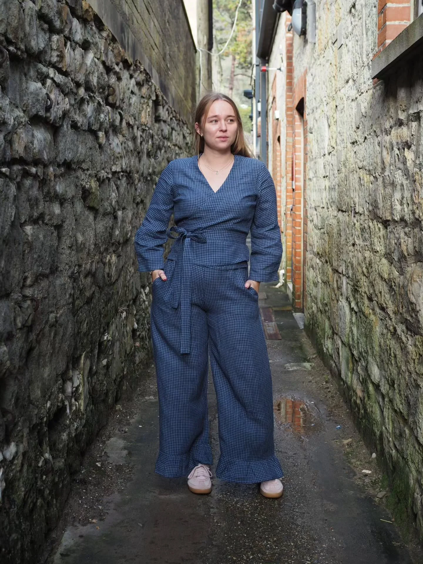 Our Winnie wrap tops have been a firm favourite in our collection since we first introduced them in 2017. We've tweaked and improved the design, and it's now available with four sleeve options to suit you. Here, Amy wears the Puff Sleeve in Blue Chec