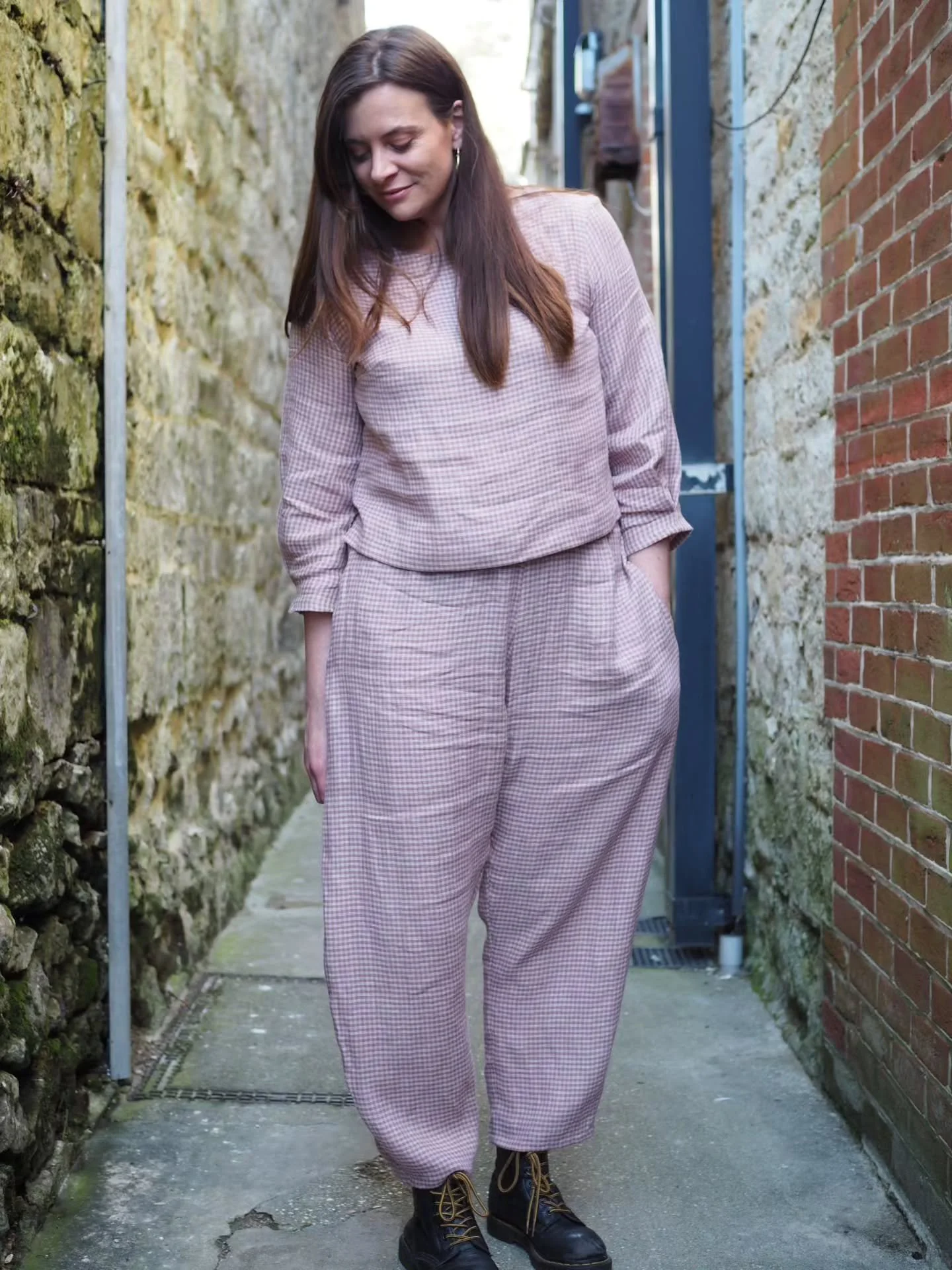 Ginghams of all colours have always been a core part of our collection, so we're excited to introduce you to the newest member of the Roake Studio fabric selection: Pink &amp; Beige check linen. We love the hues of plaster, which will team really eas