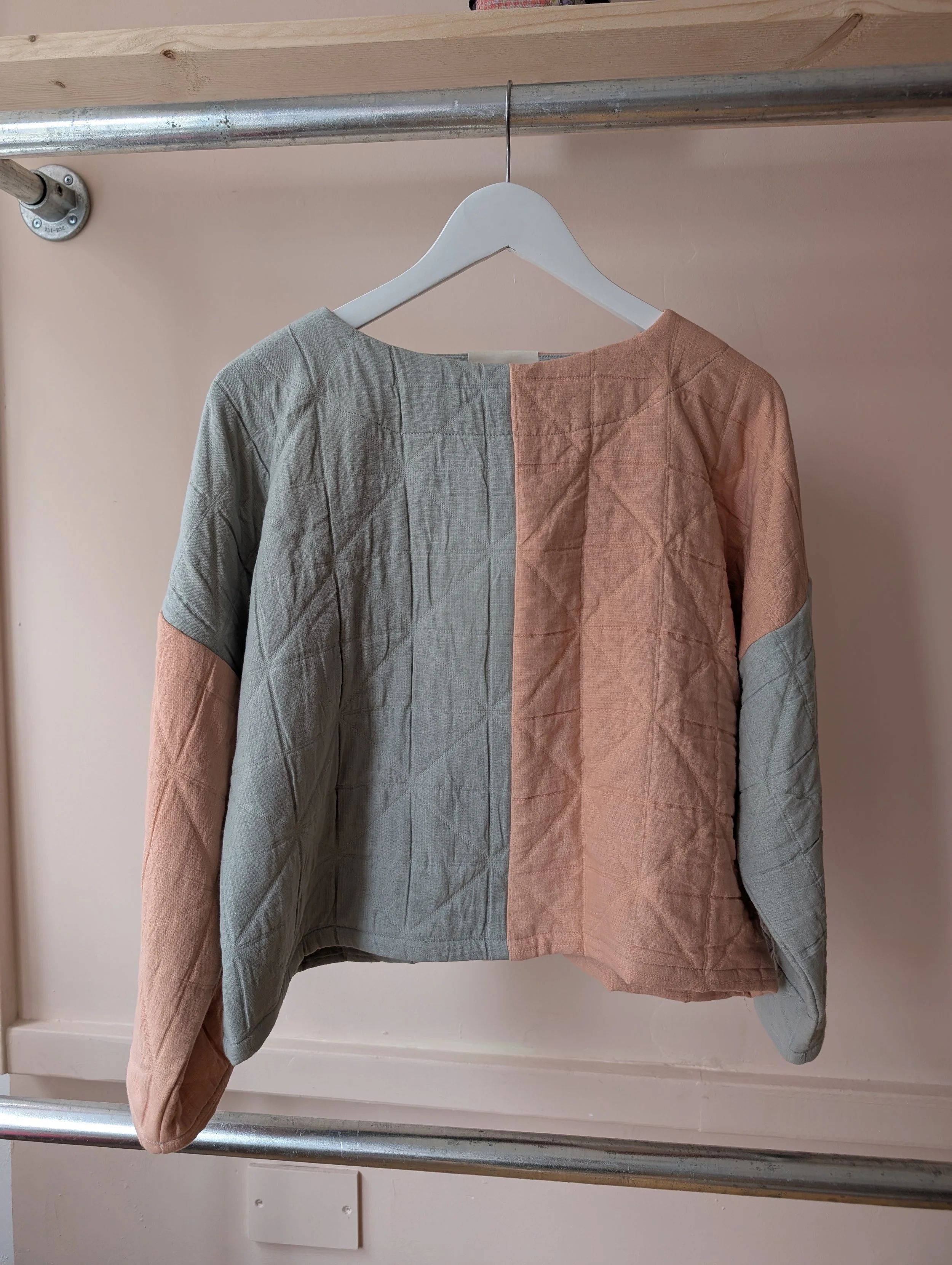 Elsie Jumper - Plaster Pink & Sage Grey - Small - ZERO WASTE