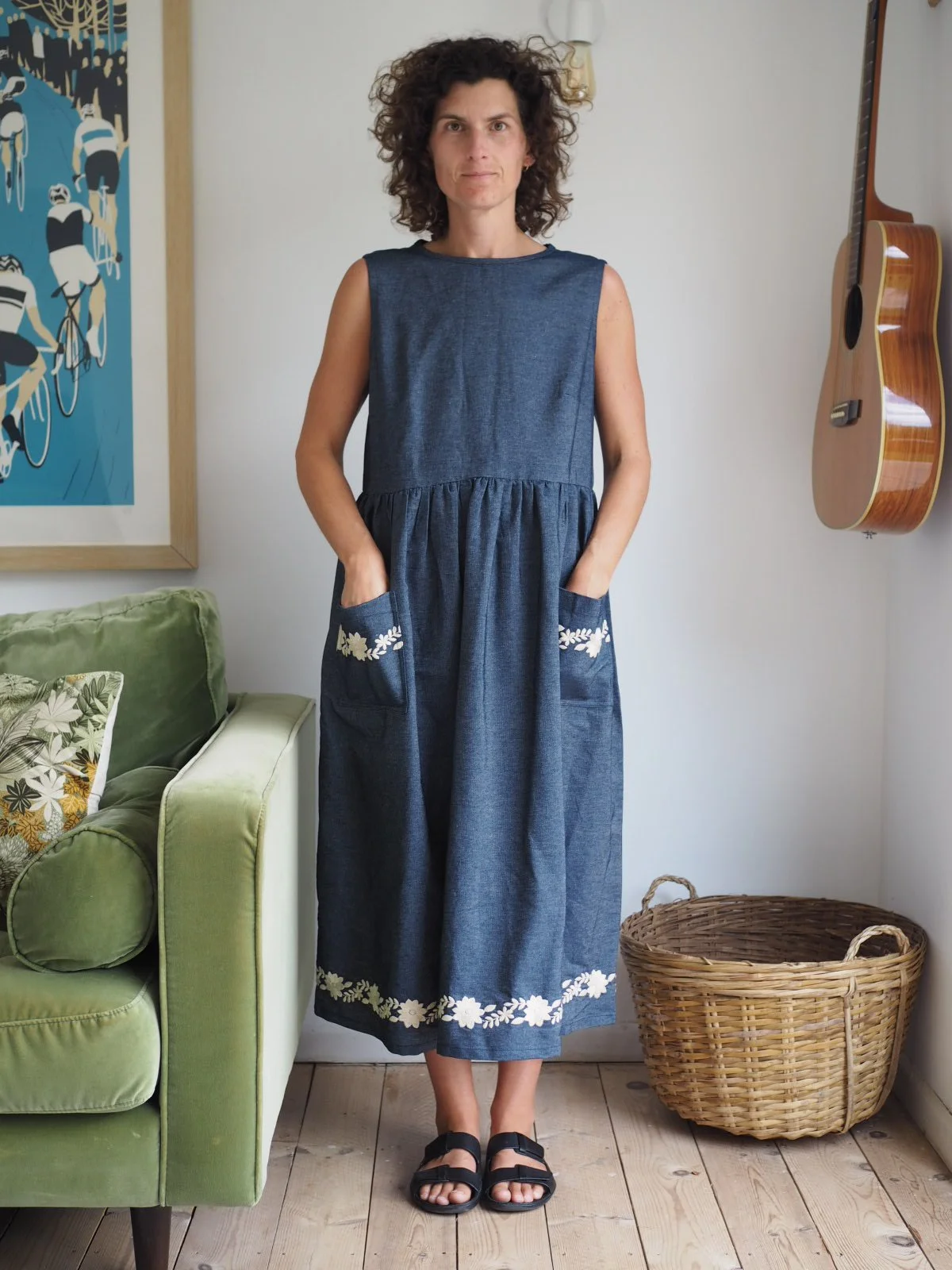 Millie Dress - Embroidered Denim