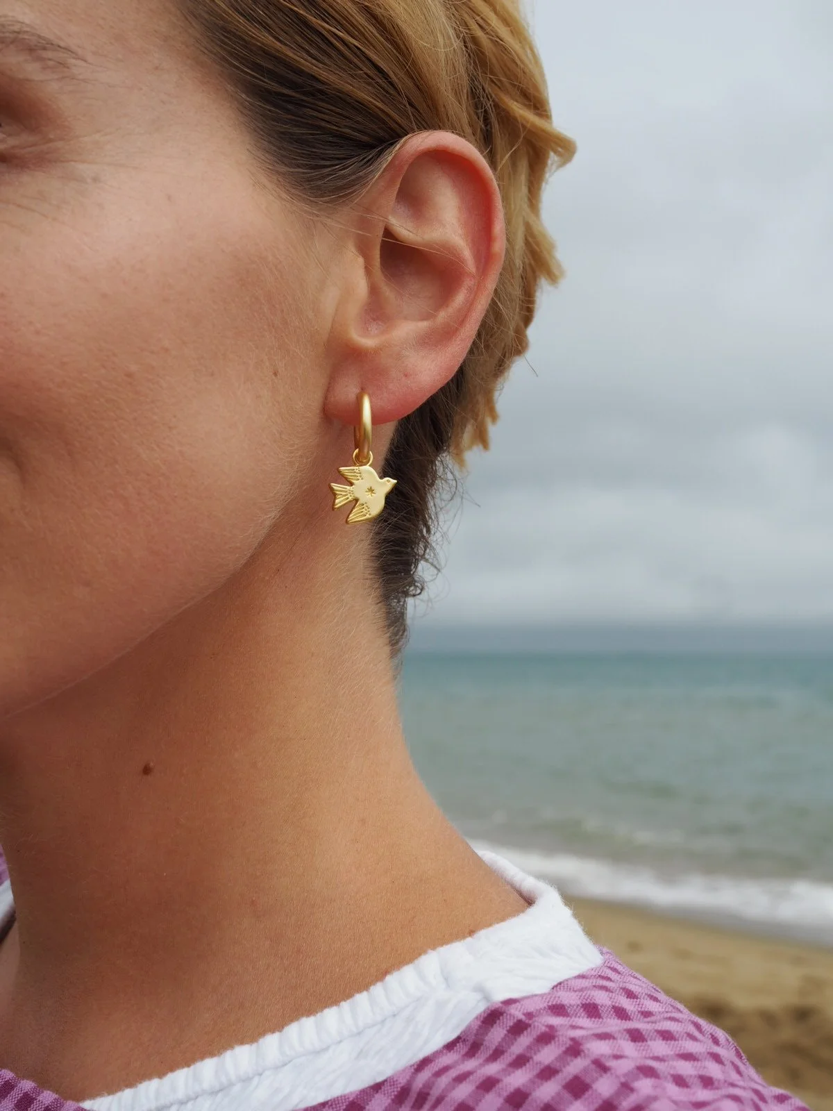 Dancing Dove Charm Earrings - PREORDER