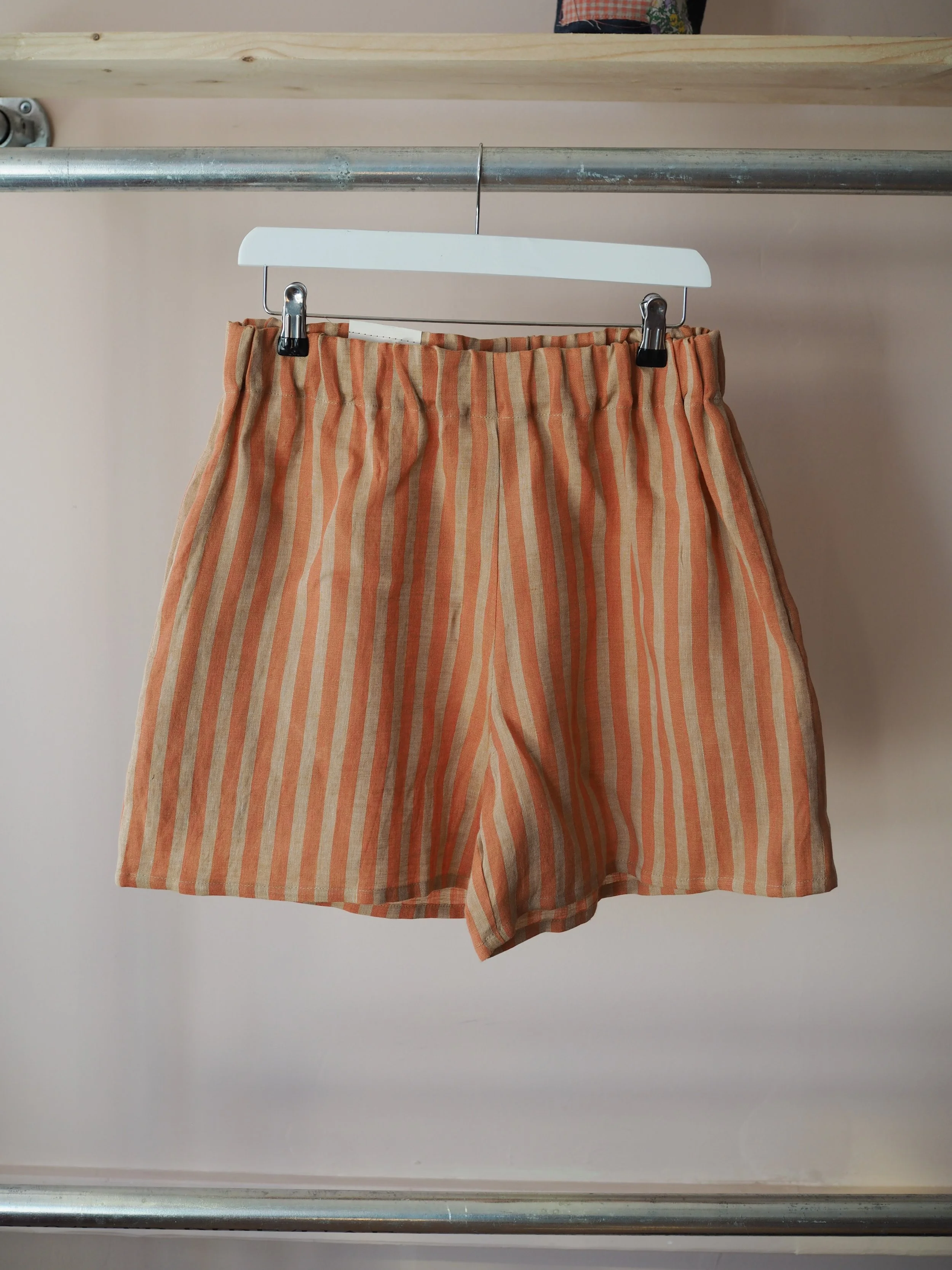 Amber Shorts - Peach Stripe - Medium - ZERO WASTE