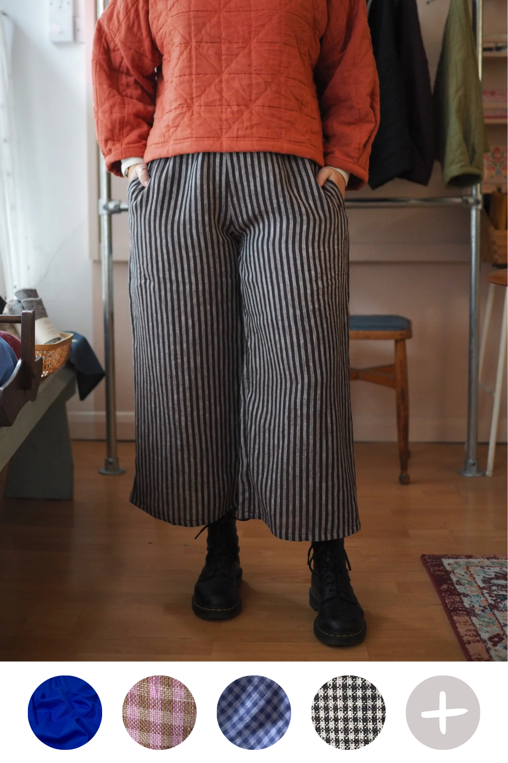 Amber Wide Leg Crop Trousers - MADE-TO-ORDER