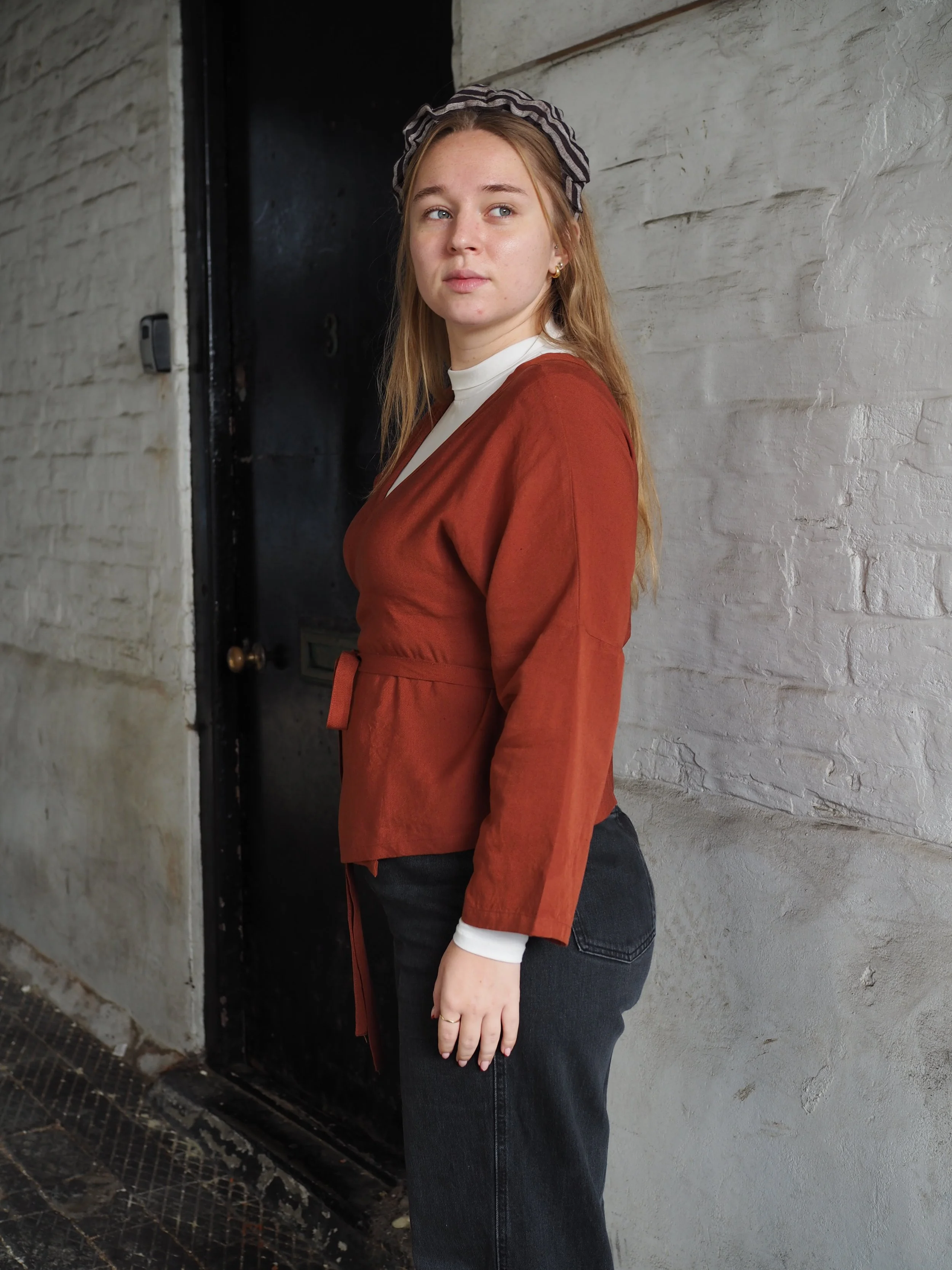 Winnie Wrap Top Long Sleeve (Old style) - M- Terrcotta - ReRoake