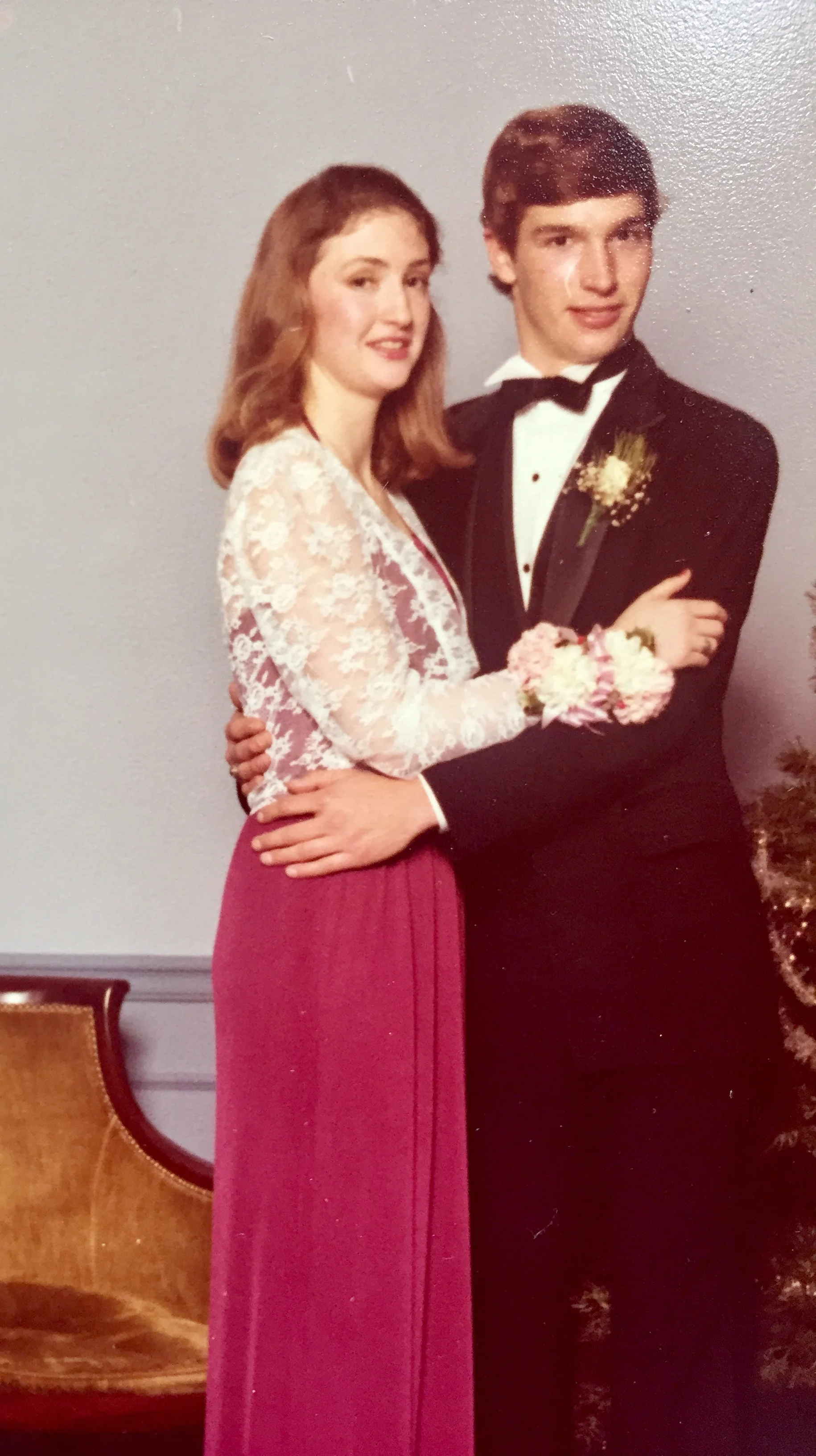 My mom sewed a lace jacket to go over my Kiana dress, so as not to be too fleshy.