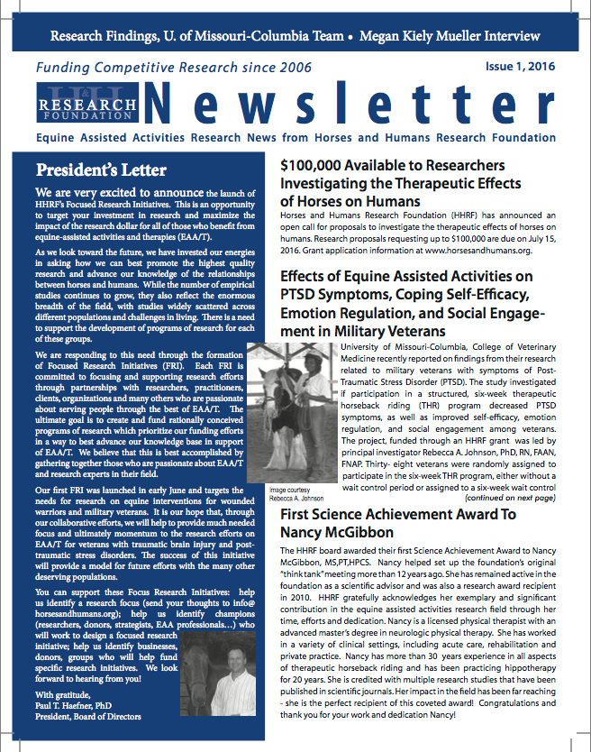 Issue 1, 2016: HHRF News