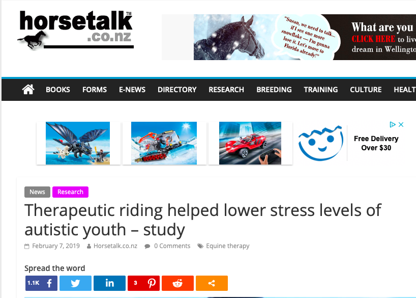 Therapeutic Riding Helped Lower Stress Levels of Autistic Youth - Study