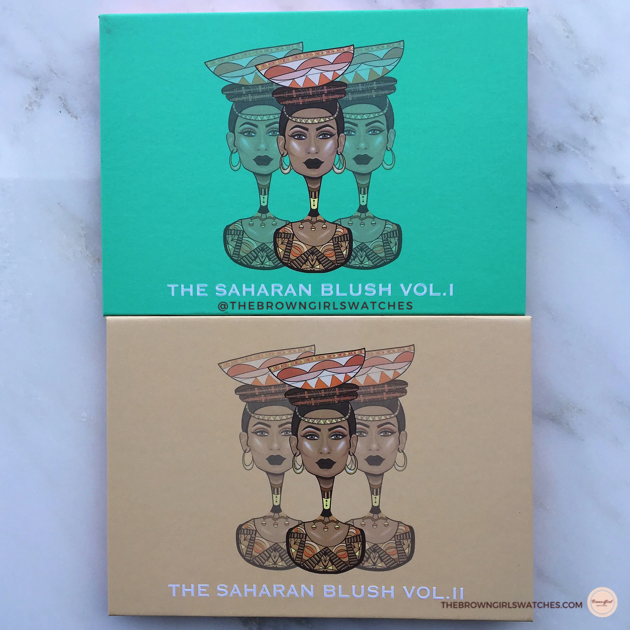 Juvia's Place Saharan Blush Vol 1 vs Saharan Blush Vol 2 + Swatches and Comparison on brown Skin
