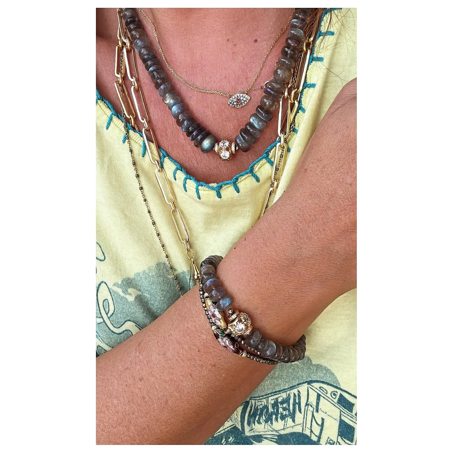 MINERVA Labradorite et Tanzanite, collier et bracelet.. Quel est votre préféré?