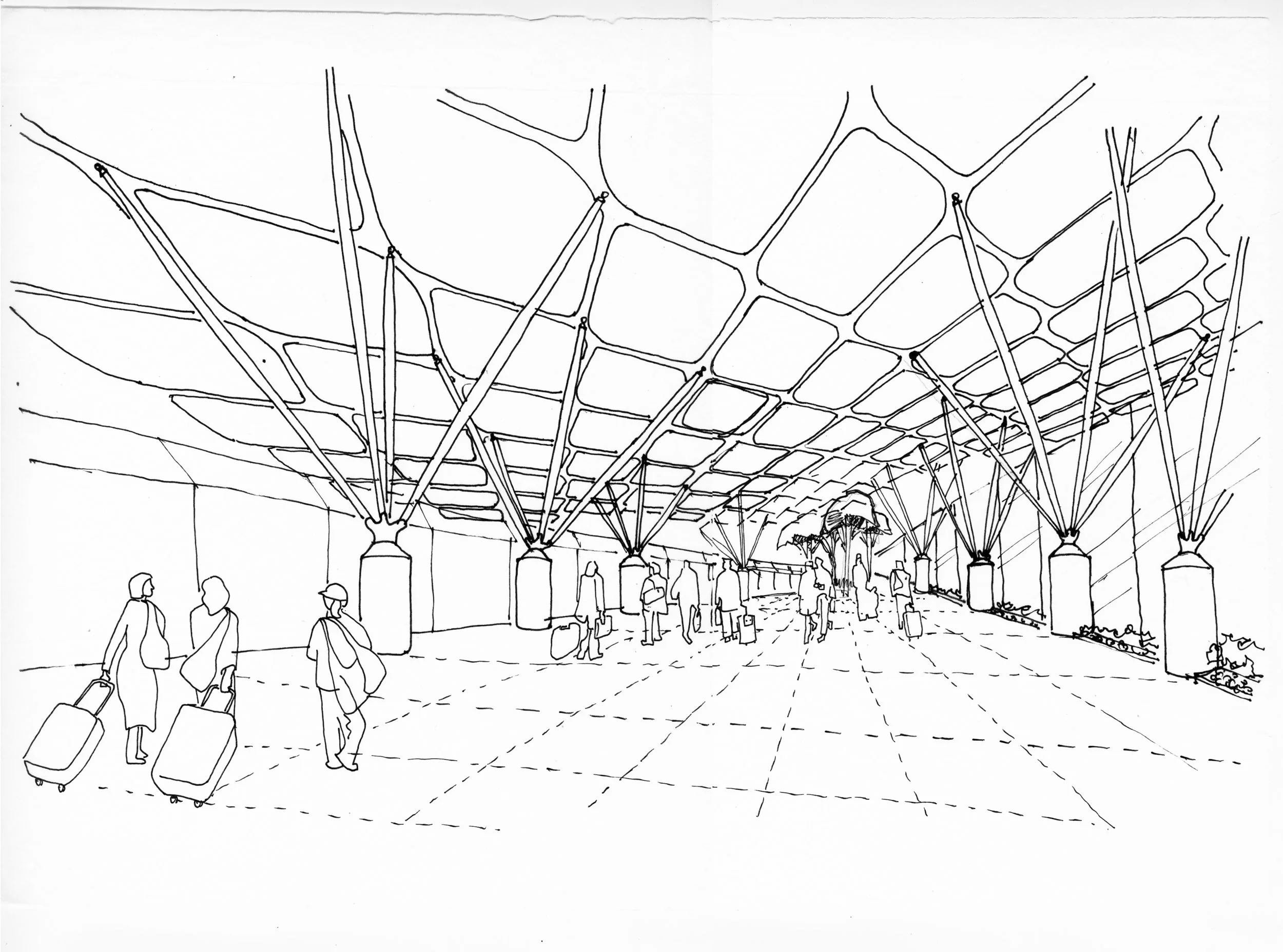 Shanghai Hongqiao Airport Masterplan Terminal 2 Concept Concourse 2005
