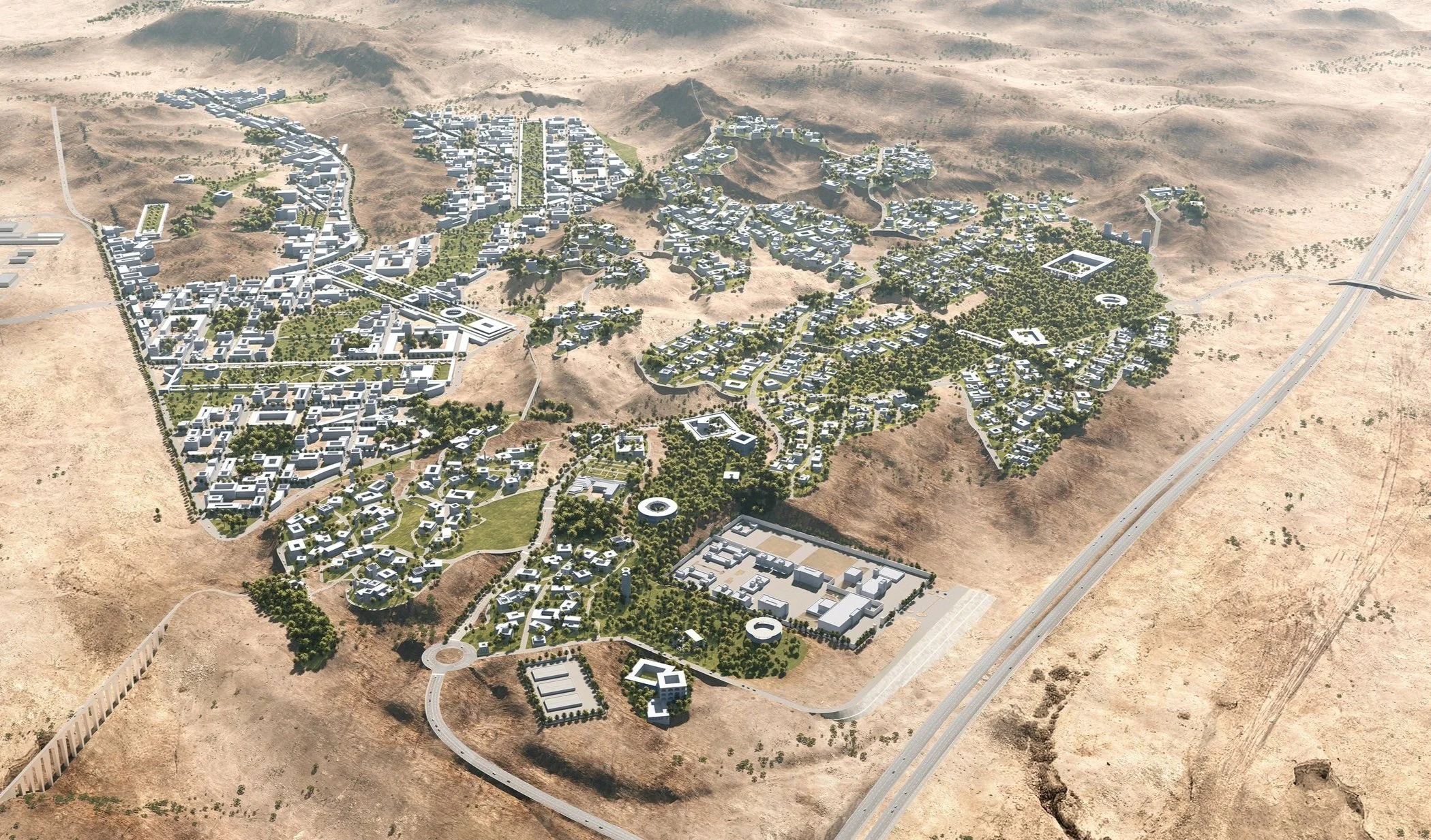 Bausher Heights Oman master plan competition Hassell