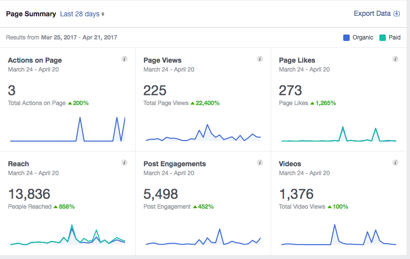 1 Month Facebook Results