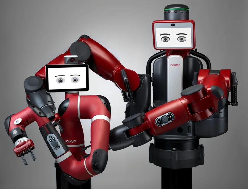 The robots Sawyer and Baxter from Rethink Robotics