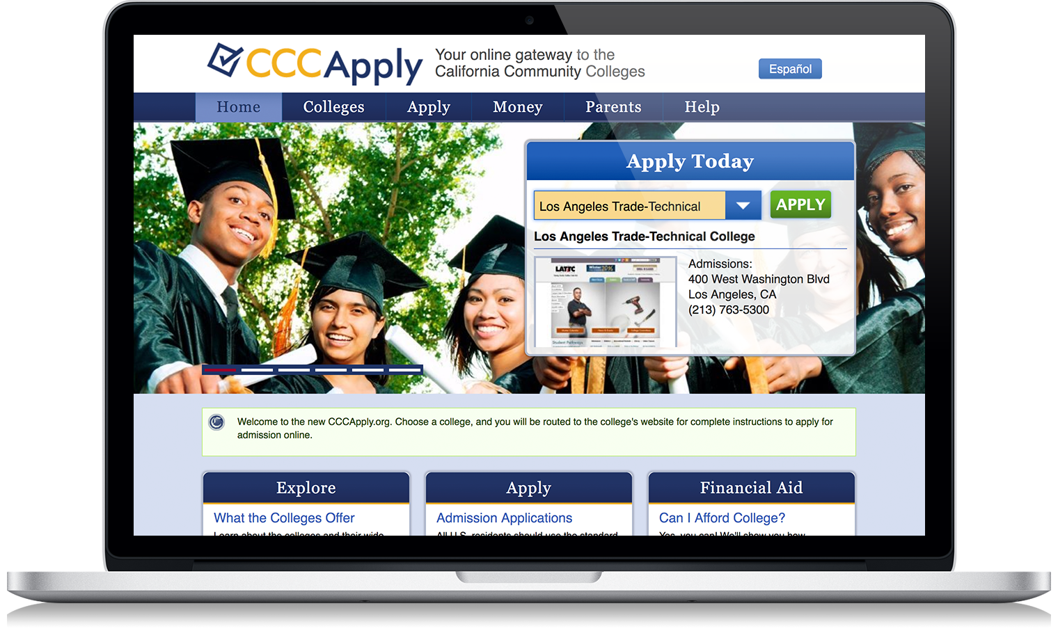 Be sure to choose “Los Angeles Trade-Technical” then click APPLY.