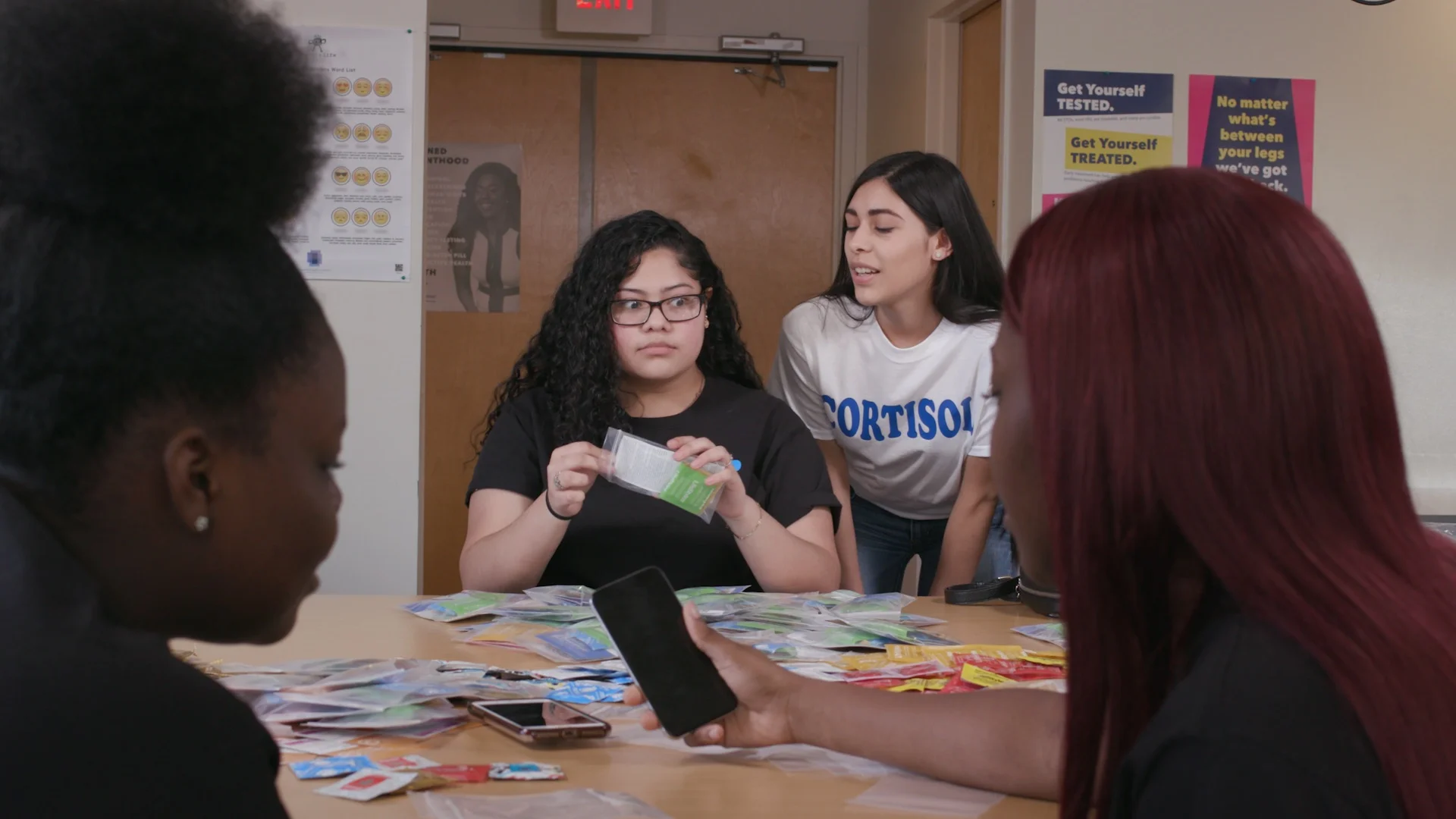 Teens in Long Island teach their peers that overuse of their phones can produce a hormone that stresses you out