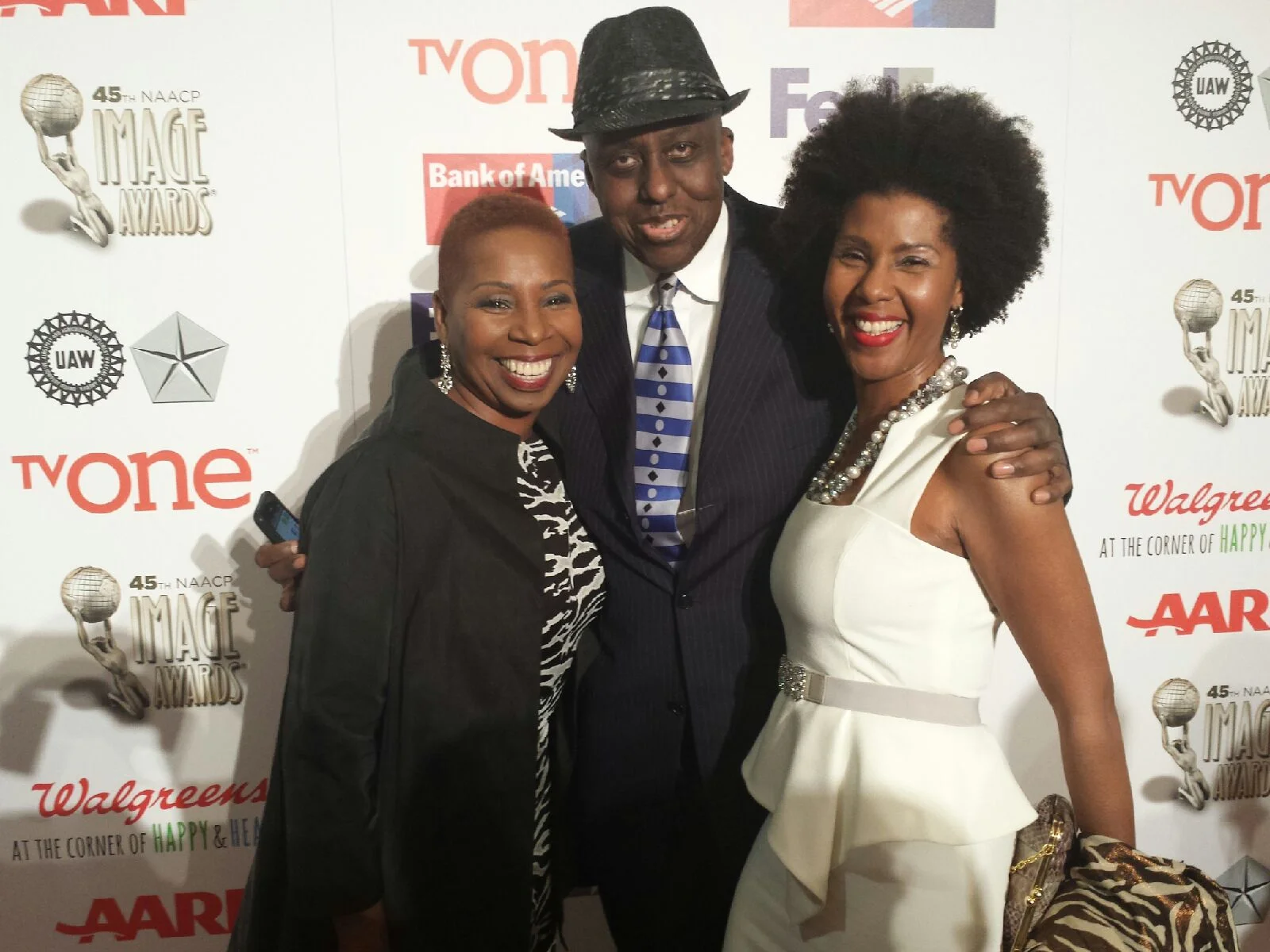On the red carpet with friends Iyanla Vanzant and Bill Duke