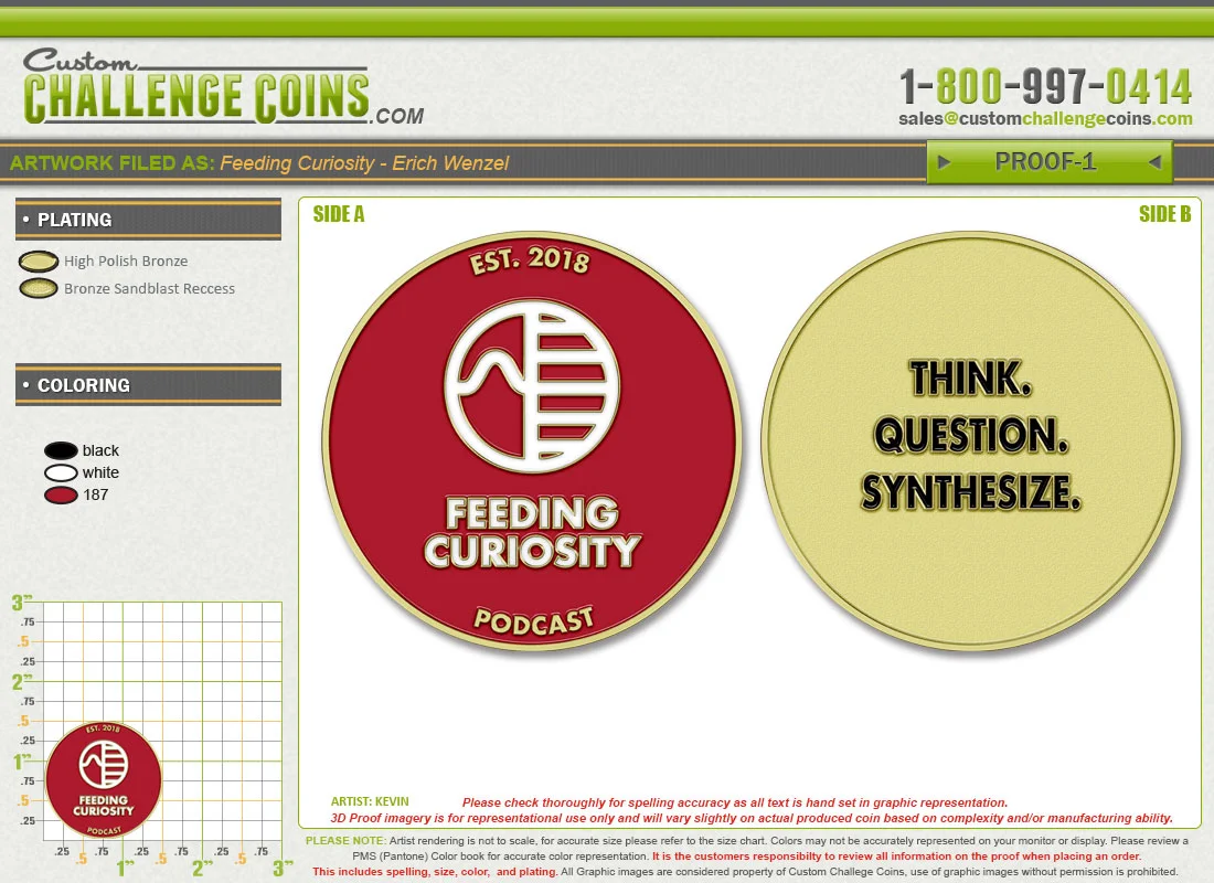 The proof version of the Challenge Coin