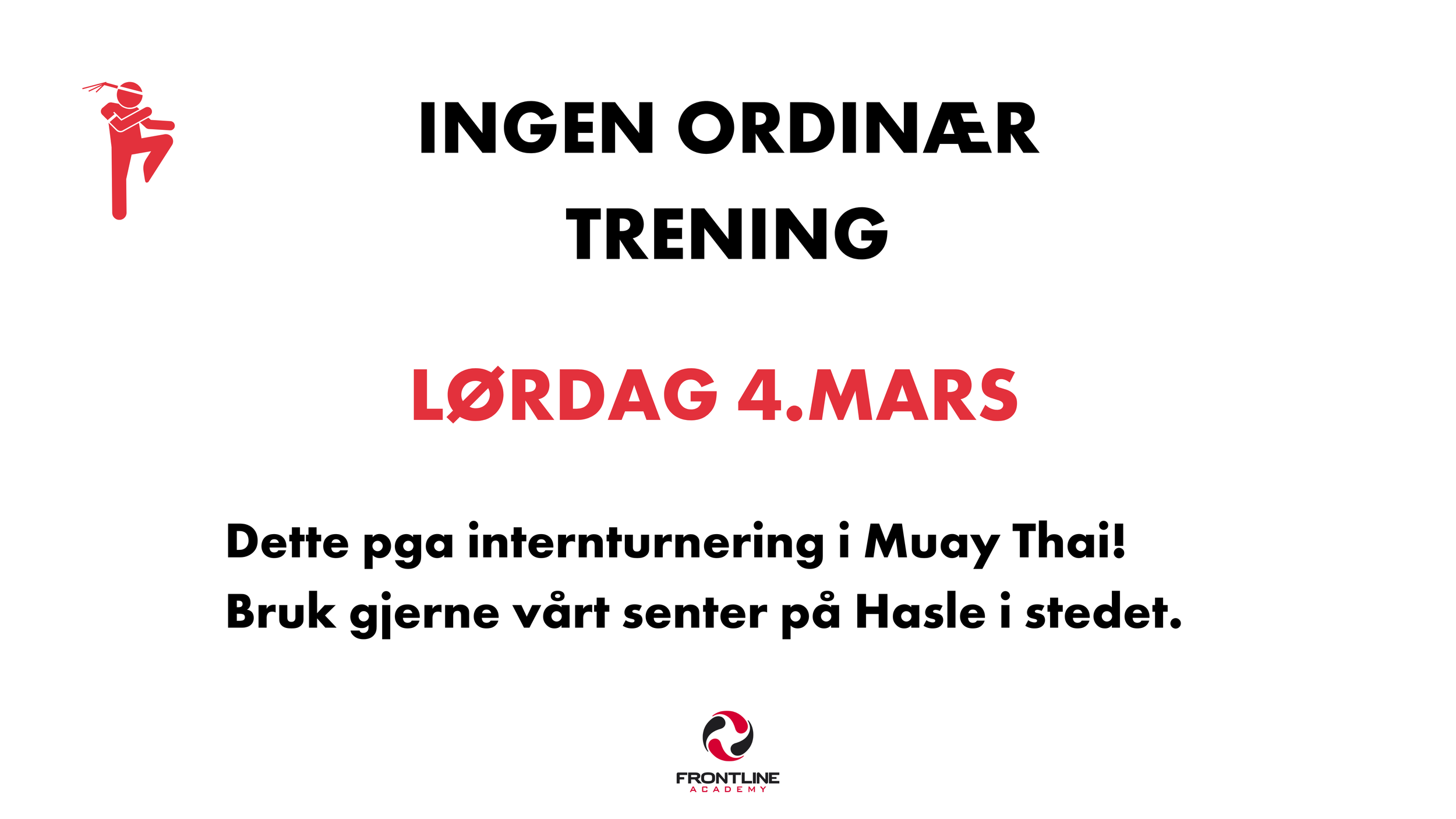 informasjon om ingen ordinær trening 4. mars