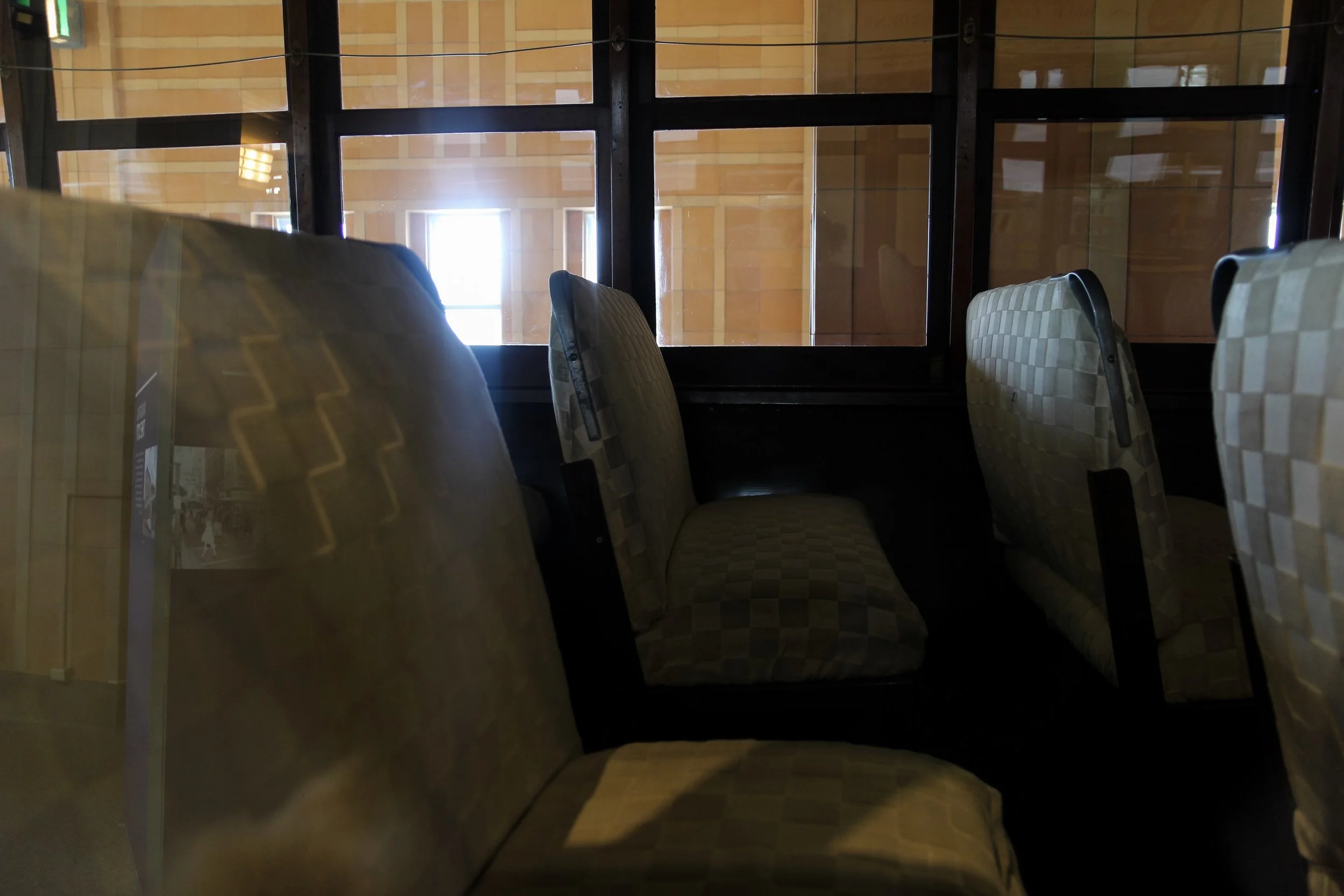 Inside of the trolley.