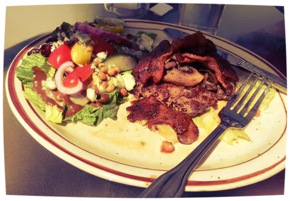The Fun Guy, with side of fab salad.