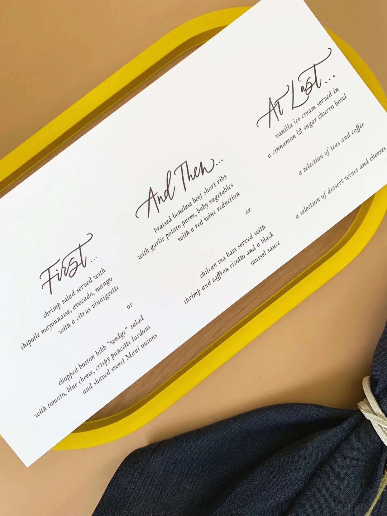 Lucia Semi Custom Menu by MBOJ Studio