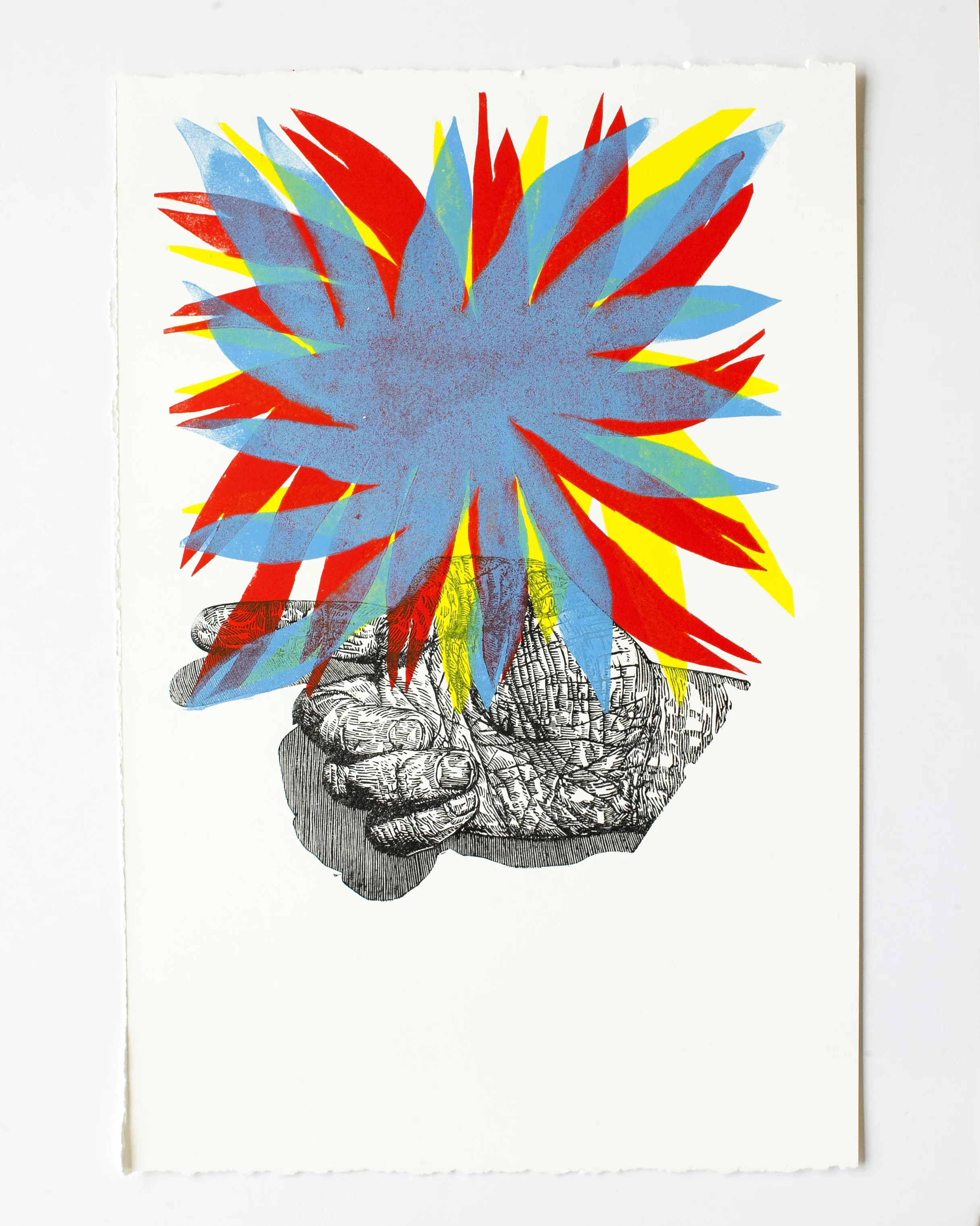 Troy Lovegates ”Variable Editions #6” Linoleum Print on Paper. 22 x 15 Inches. Unframed. Signed. 2019.