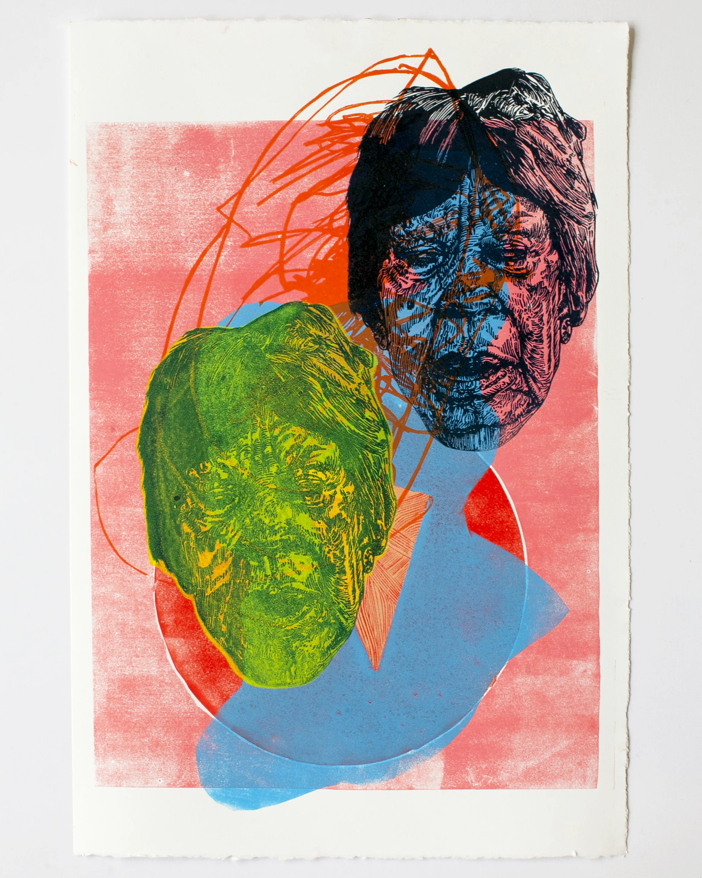 Troy Lovegates ”Variable Editions #24” Linoleum Print on Paper. 22 x 15 Inches. Unframed. Signed. 2019.